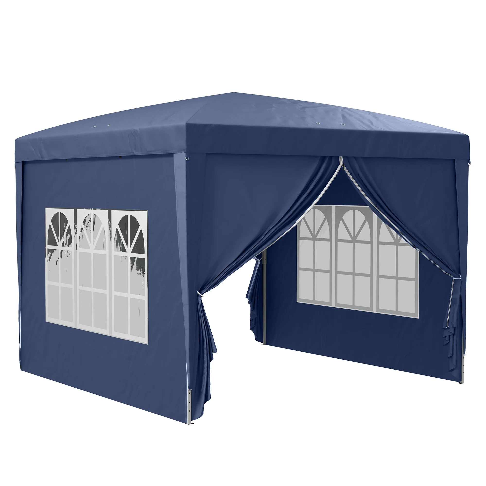 10'x10' Outdoor Pop Up Party Tent Wedding Gazebo Canopy with Carrying Bag (Blue) - Image 12