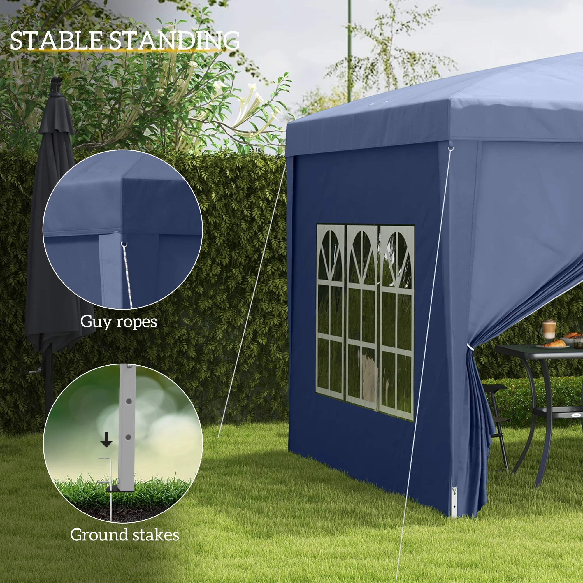 10'x10' Outdoor Pop Up Party Tent Wedding Gazebo Canopy with Carrying Bag (Blue) - Image 8