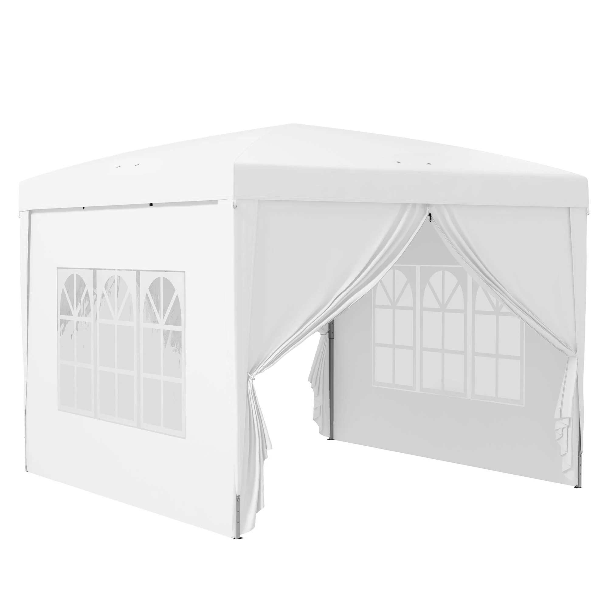 10'x10' Outdoor Pop Up Party Tent Wedding Gazebo Canopy with Carrying Bag (White) - Image 12
