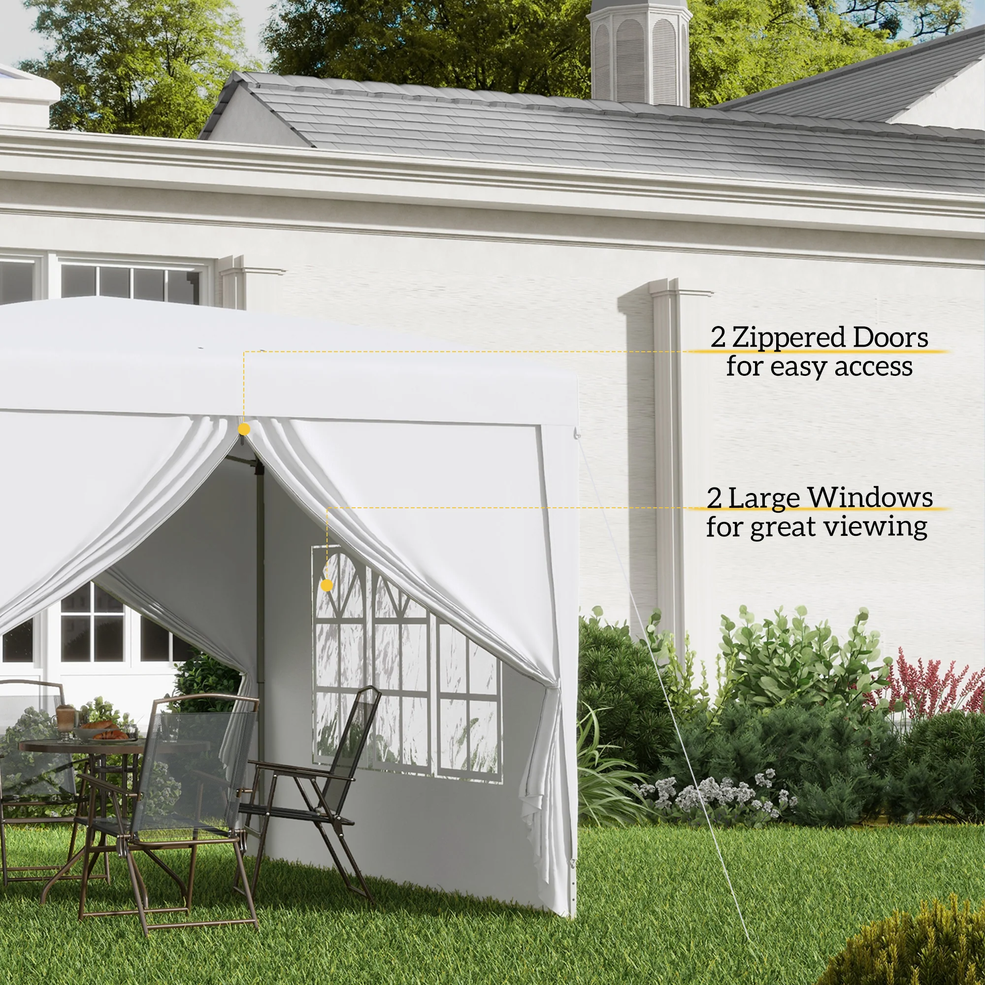 10'x10' Outdoor Pop Up Party Tent Wedding Gazebo Canopy with Carrying Bag (White) - Image 9
