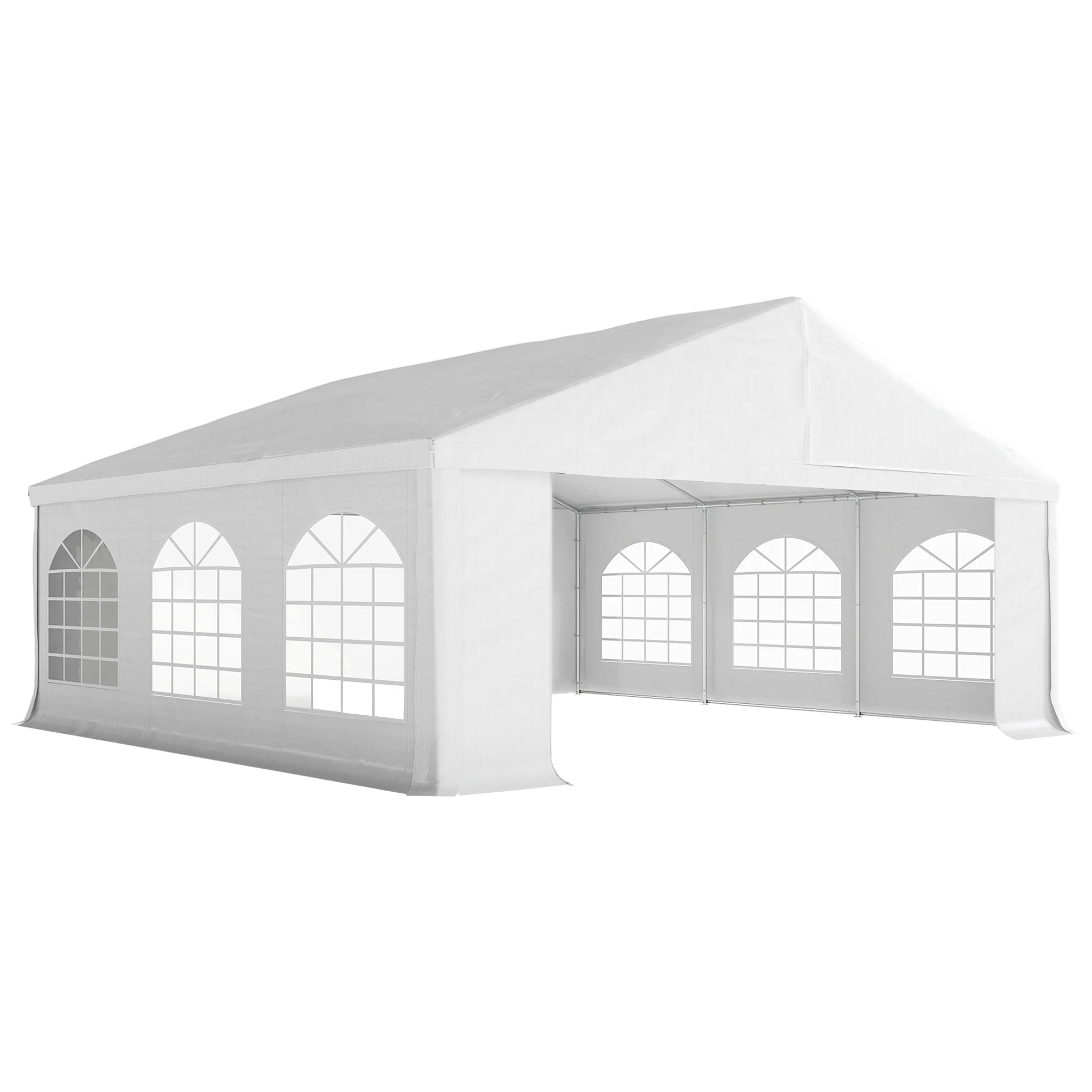 20' x 20' Heavy Duty Party Tent & Carport with Removable Sidewalls and Double Doors, White - Image 12