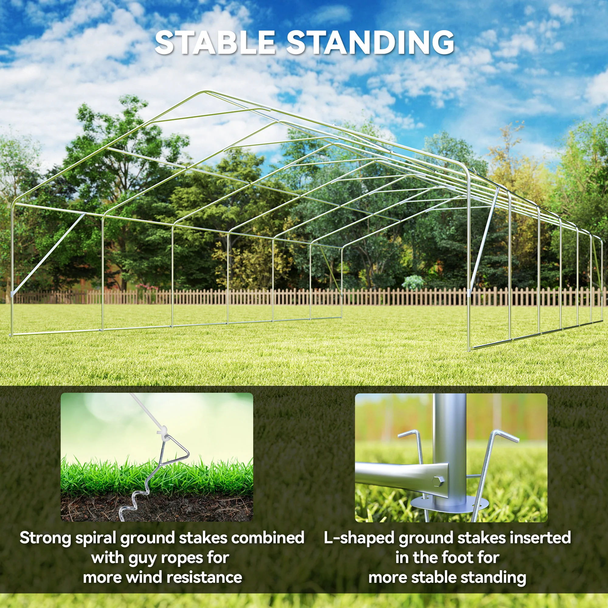 23 x 39 ft Heavy Duty Party Tent with Removable Sidewalls & Windows, Outside Waterproof Canopy for Parties, White - Image 8