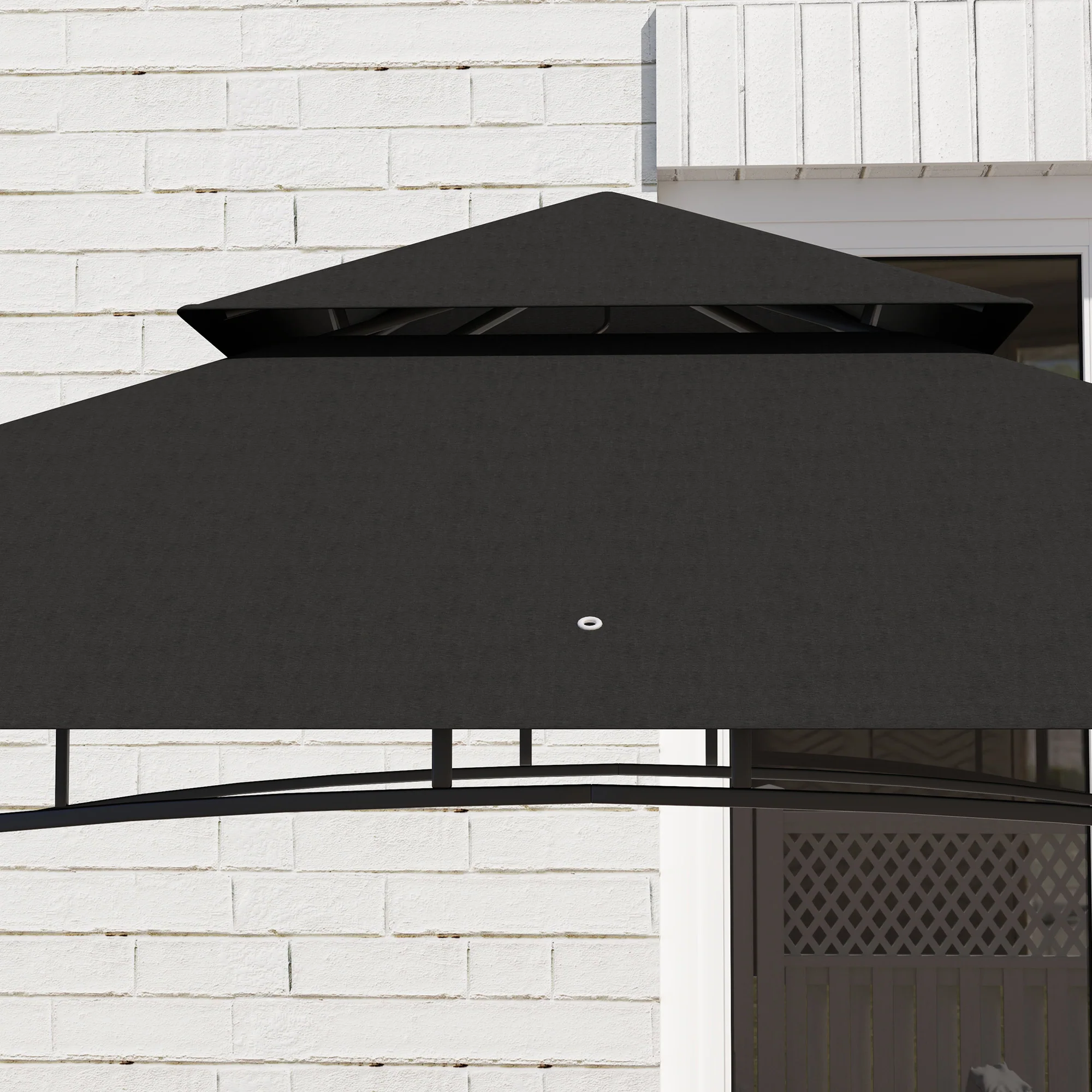 8' x 5' Grill Gazebo, 2-Tier Outdoor BBQ Gazebo with 2 Side Shelves, Storage Baskets and Ceiling Hook for Patio Deck Yard, Dark Gray - Image 10