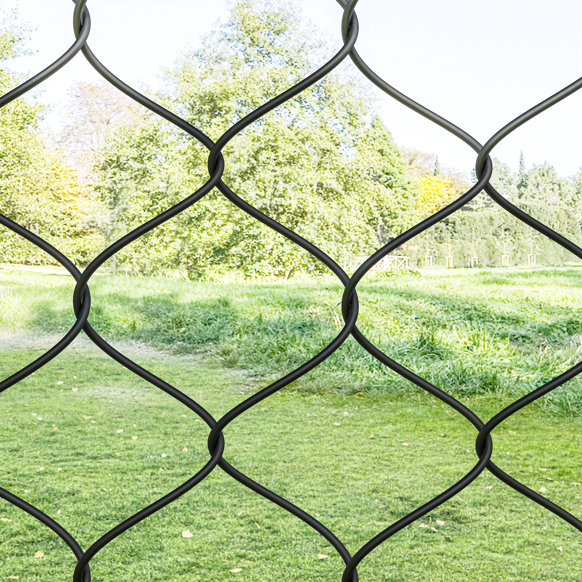 Garden Gate Chain Link Fence Gate, Galvanized Steel Garden Door for Yard Entrance Way, 26-71 in. W x 4 ft. H, Black - Image 11