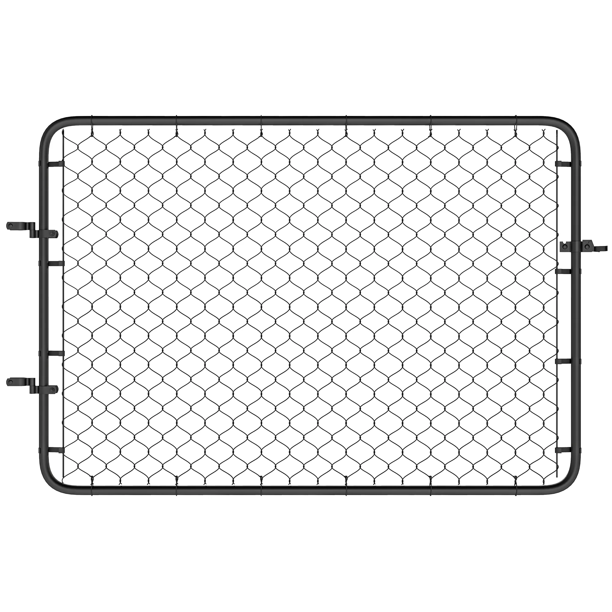 Garden Gate Chain Link Fence Gate, Galvanized Steel Garden Door for Yard Entrance Way, 26-71 in. W x 4 ft. H, Black - Image 12