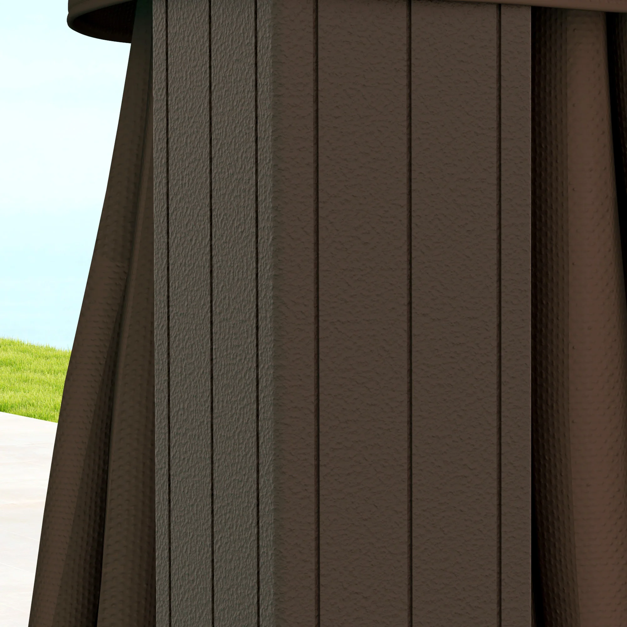 10' x 10' Hardtop Gazebo with Aluminum Frame & Curtains, Dark Brown - Image 11