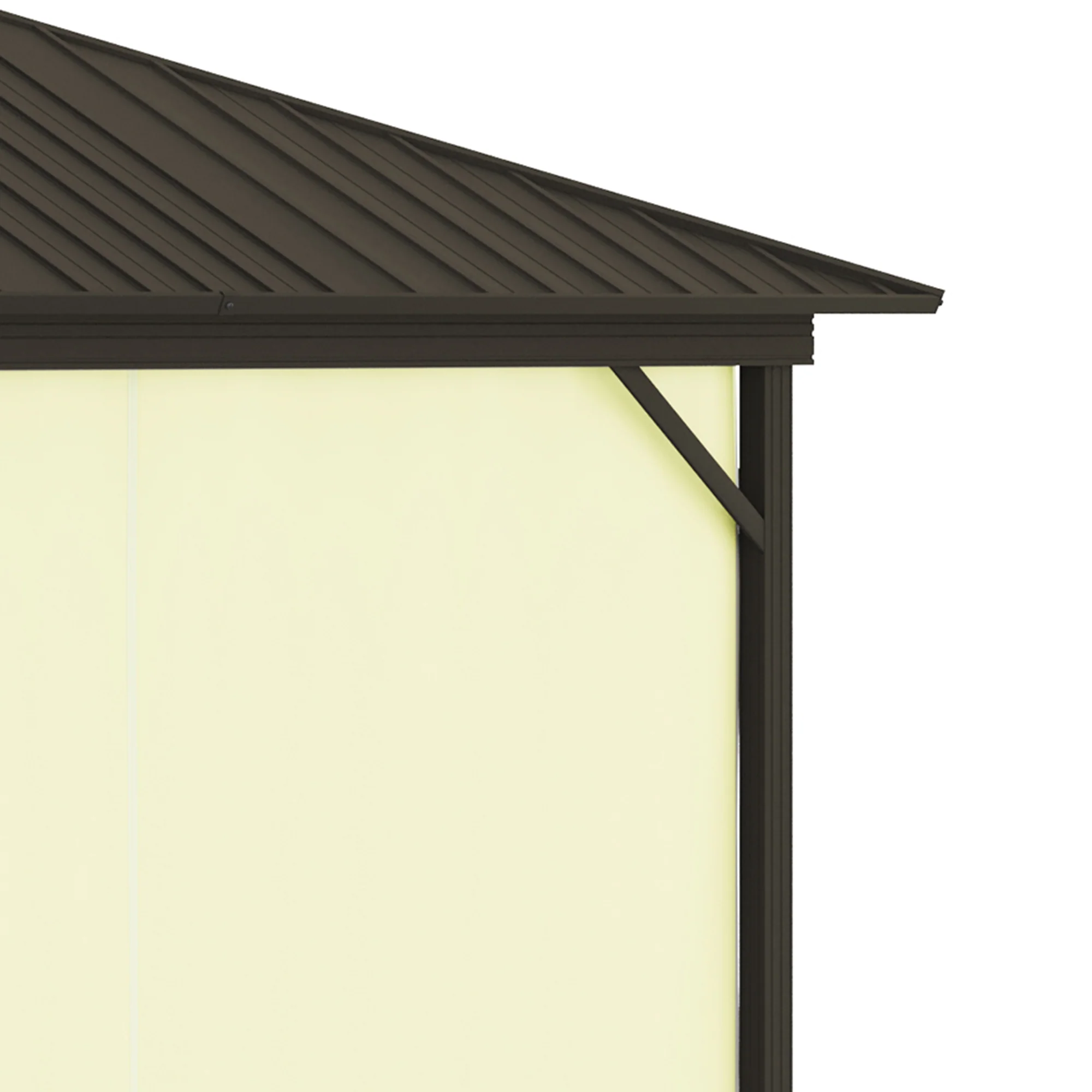 10' x 12' Hardtop Gazebo with Aluminum Frame, Curtains & Netting in Cream - Image 9