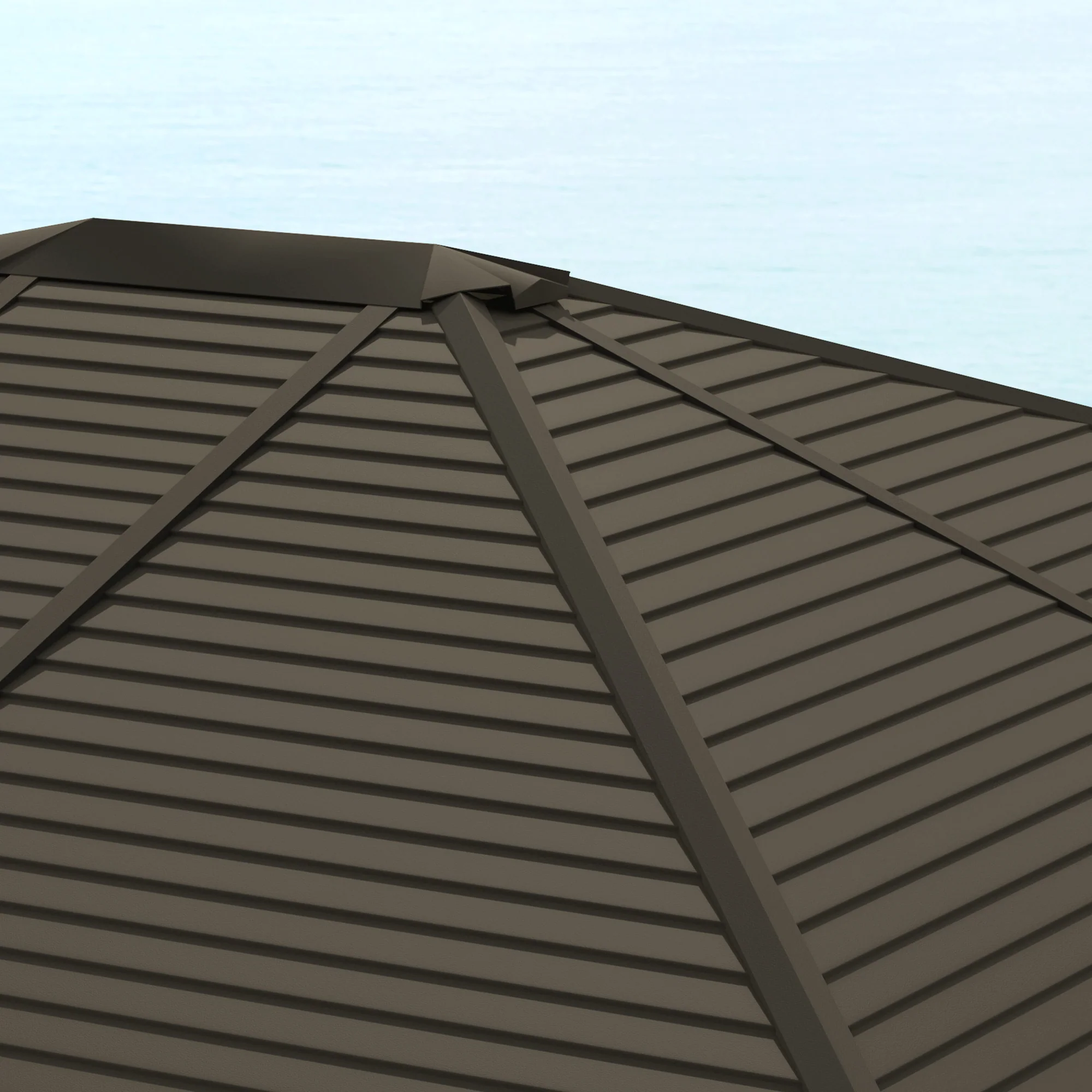 10' x 12' Hardtop Gazebo with Curtains, Netting & Aluminum Frame - Coffee - Image 11