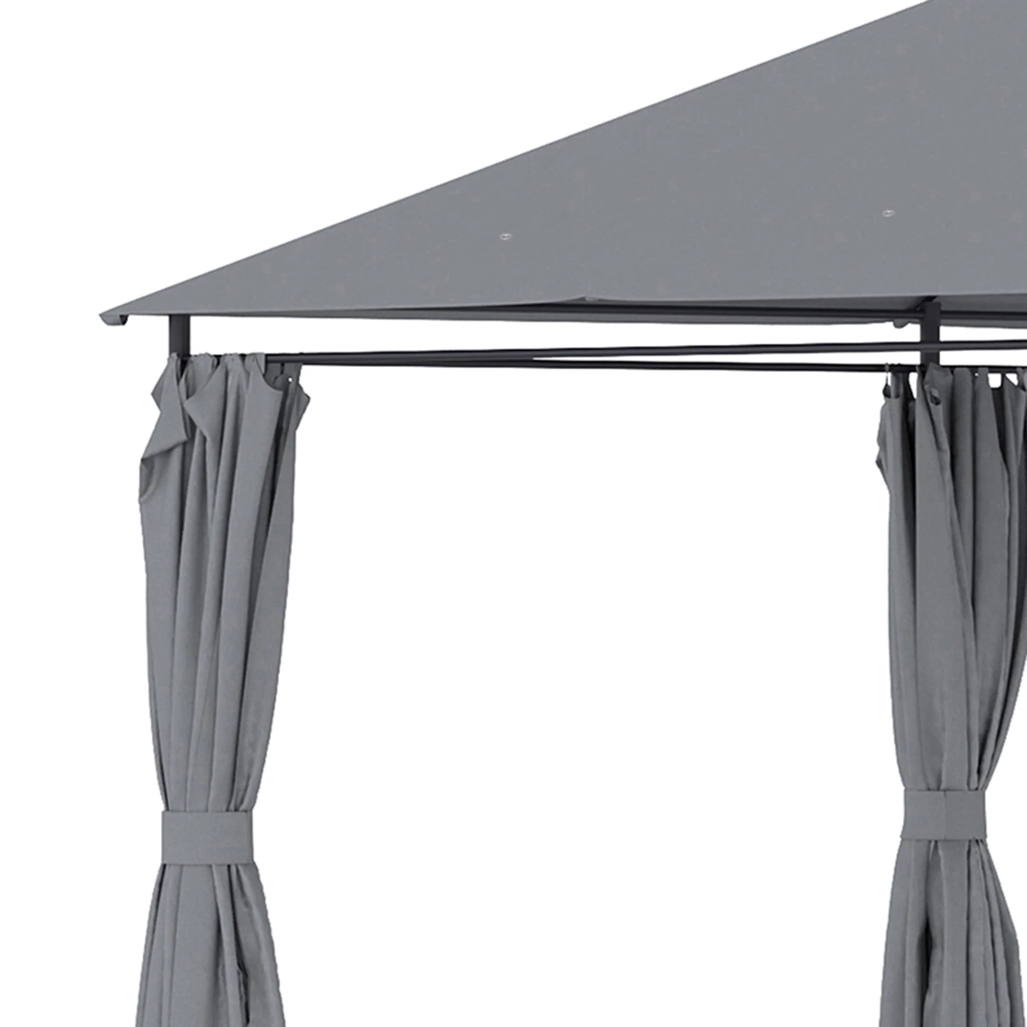 10' x 13' Gazebo with 6 Removable Sidewalls & Steel Frame, Gray - Image 10
