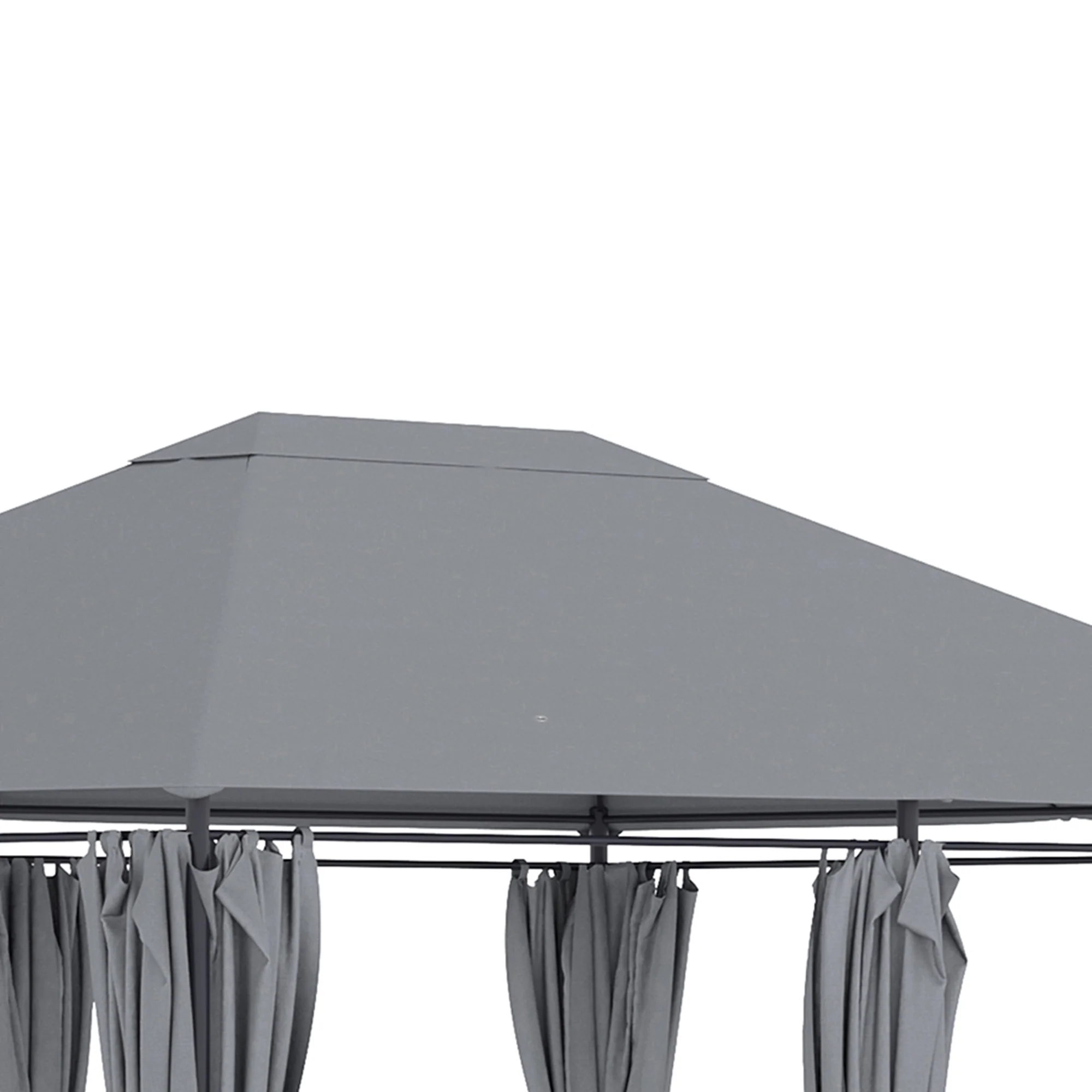 10' x 13' Gazebo with 6 Removable Sidewalls & Steel Frame, Gray - Image 11