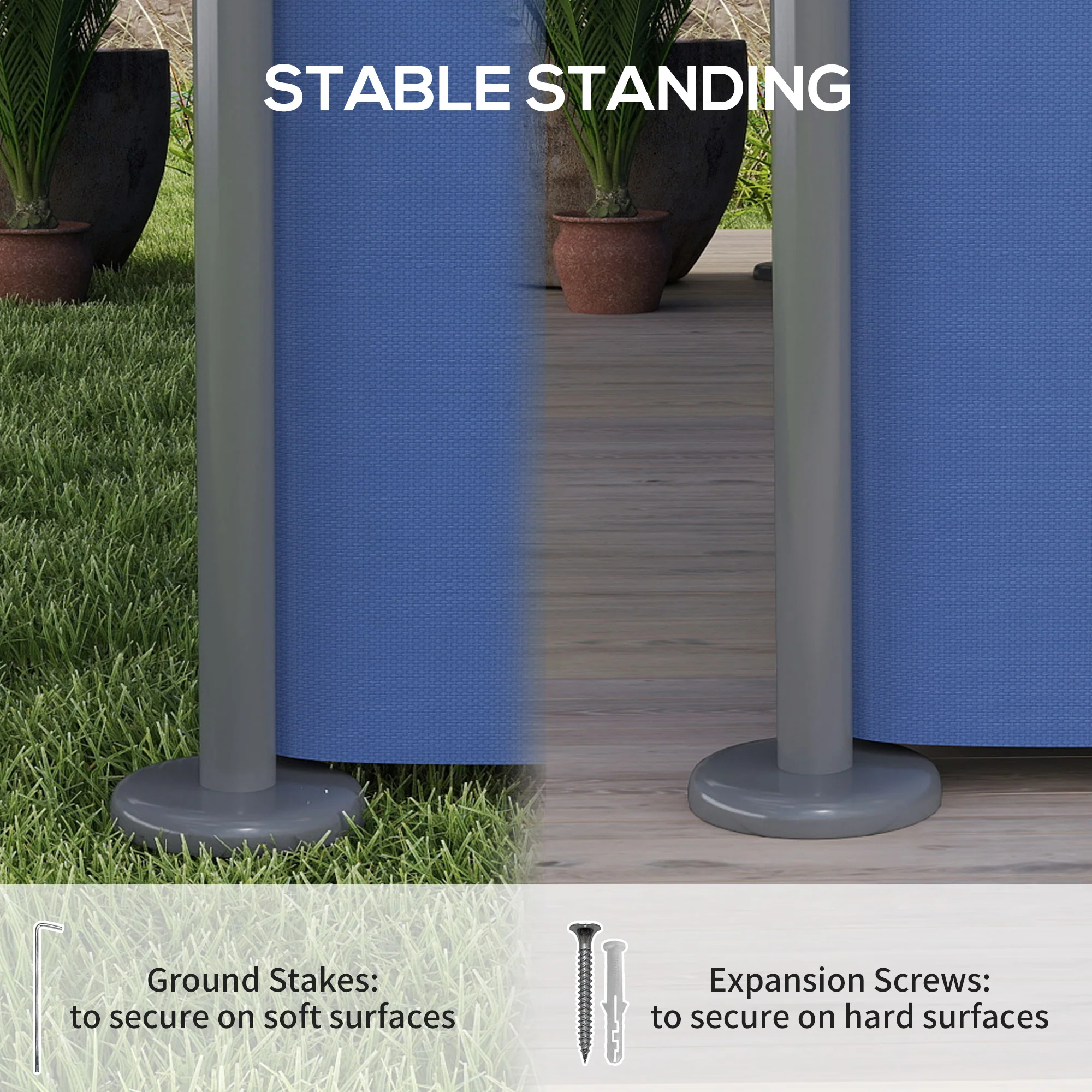 10' x 13' Double Roof Patio Gazebo with Weather-Resistant Curtains, Dark Blue - Image 9