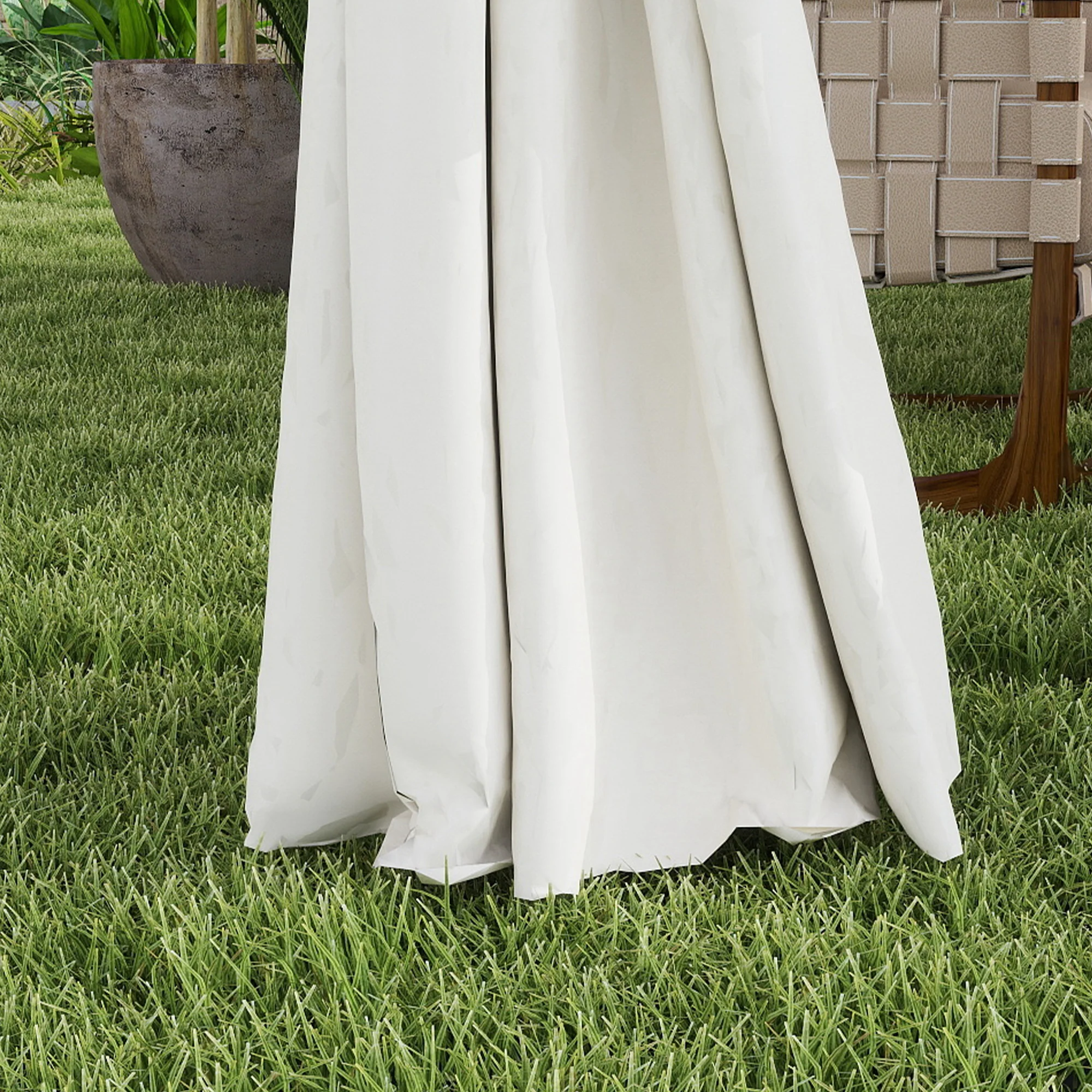 10' x 13' Double Roof Outdoor Gazebo with Curtains, Cream White - Image 10