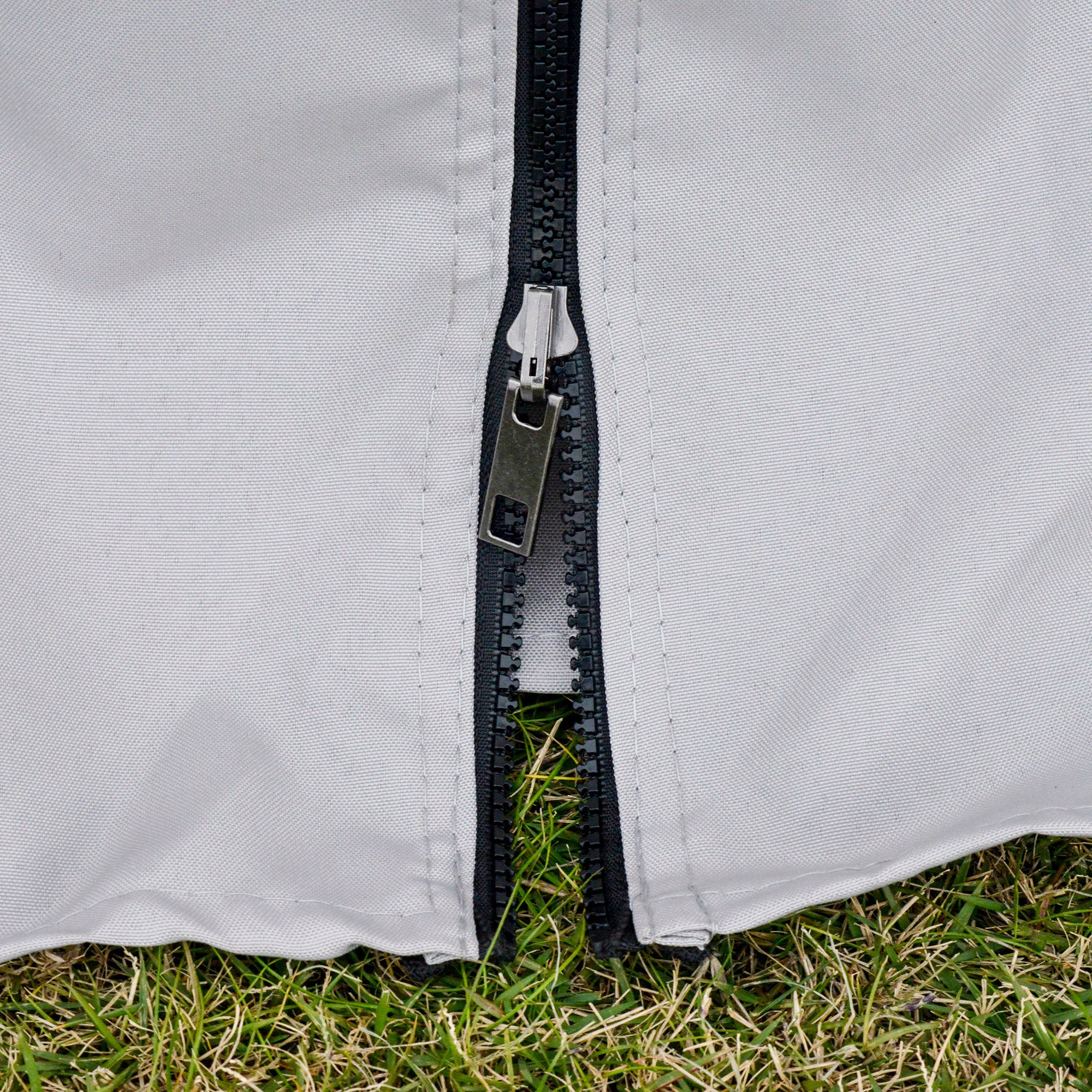 10' x 13' Patio Gazebo with Aluminum Frame, Double Roof, Netting & Light Gray Curtains - Image 10