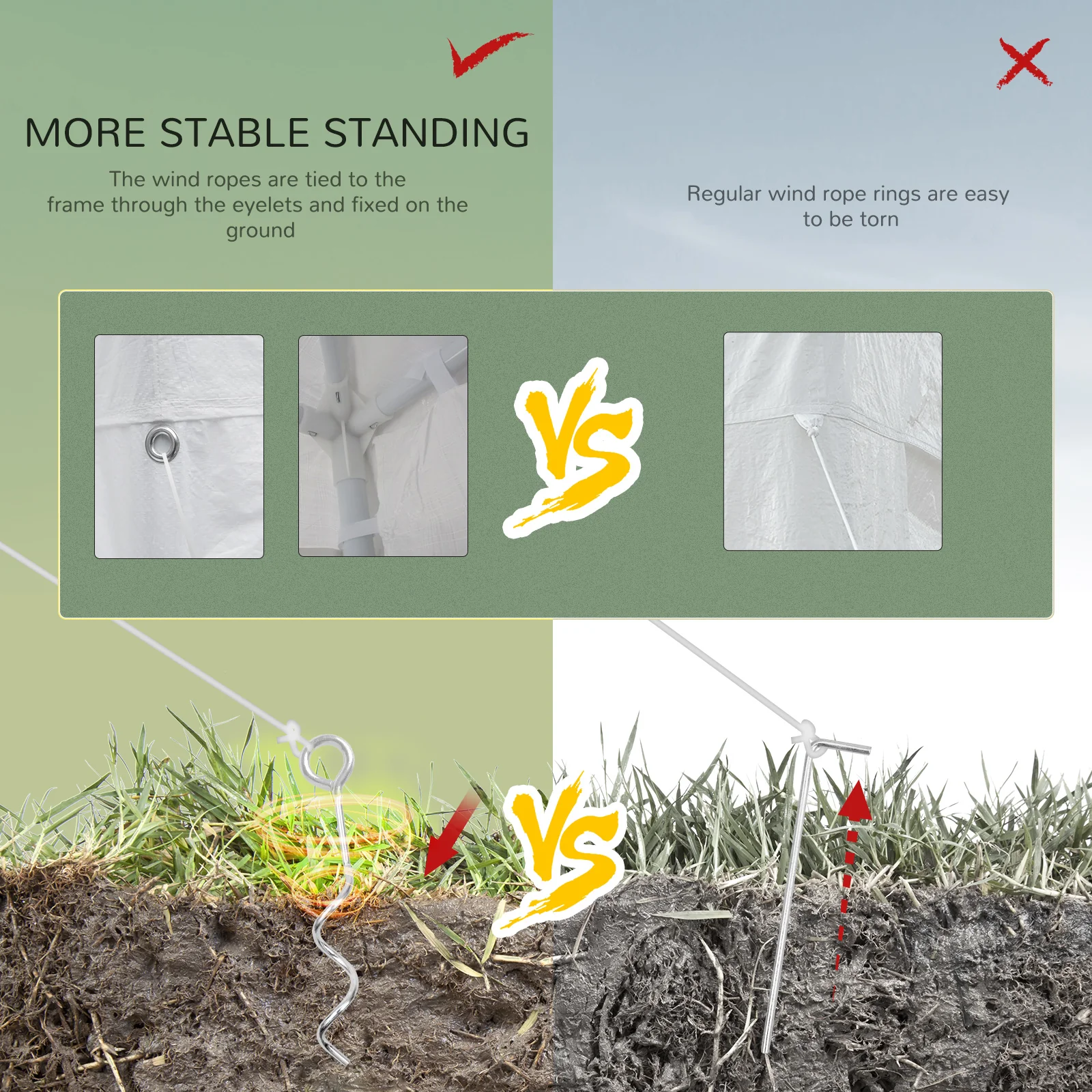 20' x 10' Gazebo Canopy Party Tent, Removable Side Walls, Outdoor Events, White - Image 7