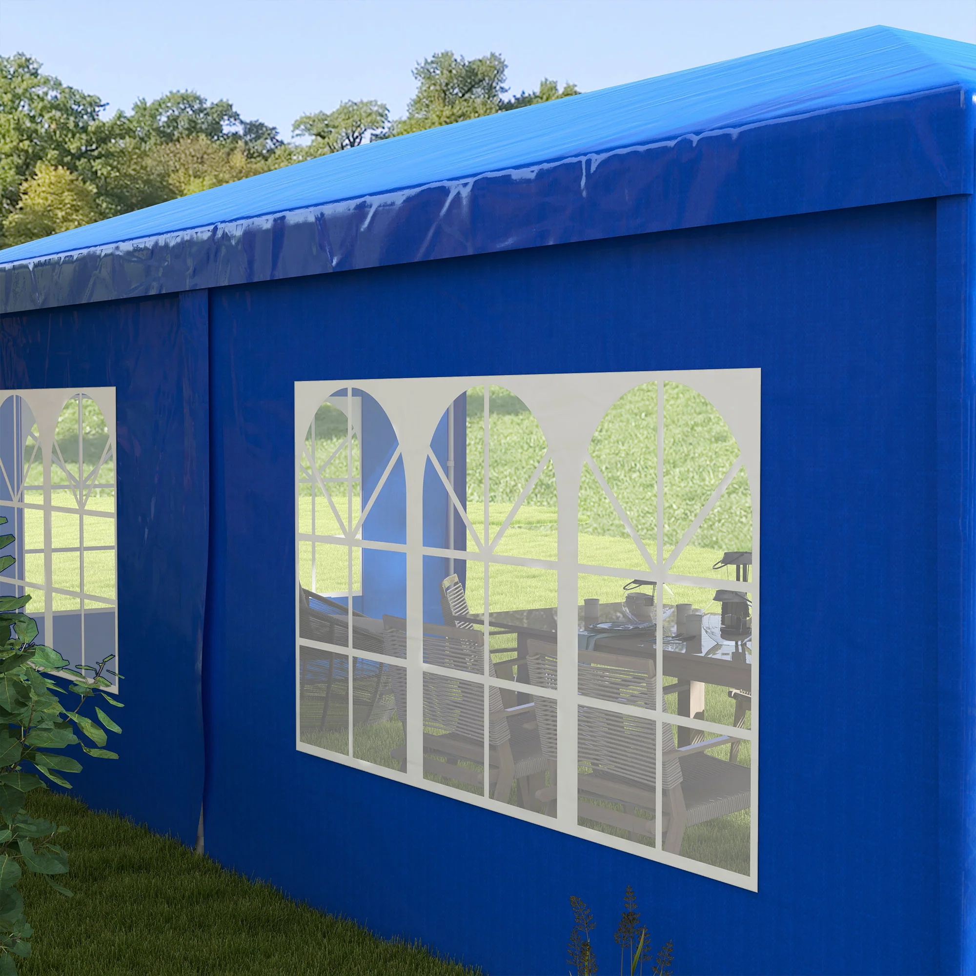 10' x 20' Large Party Tent with Removable Windows & Canopy, Blue - Image 11