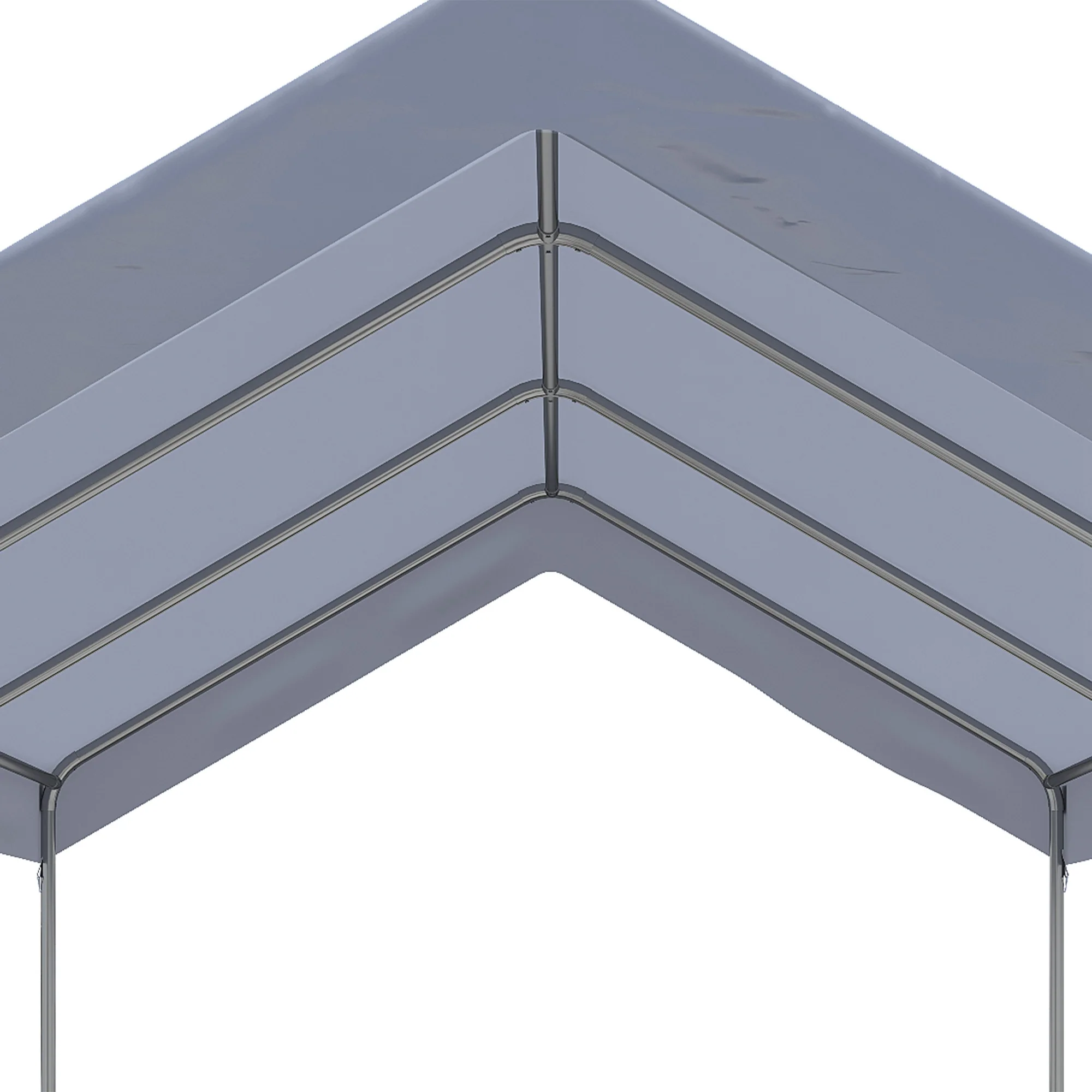 10' x 20' Adjustable Height Portable Canopy Tent with 8 Legs, Shelter for Outdoor Storage, Gray - Image 11