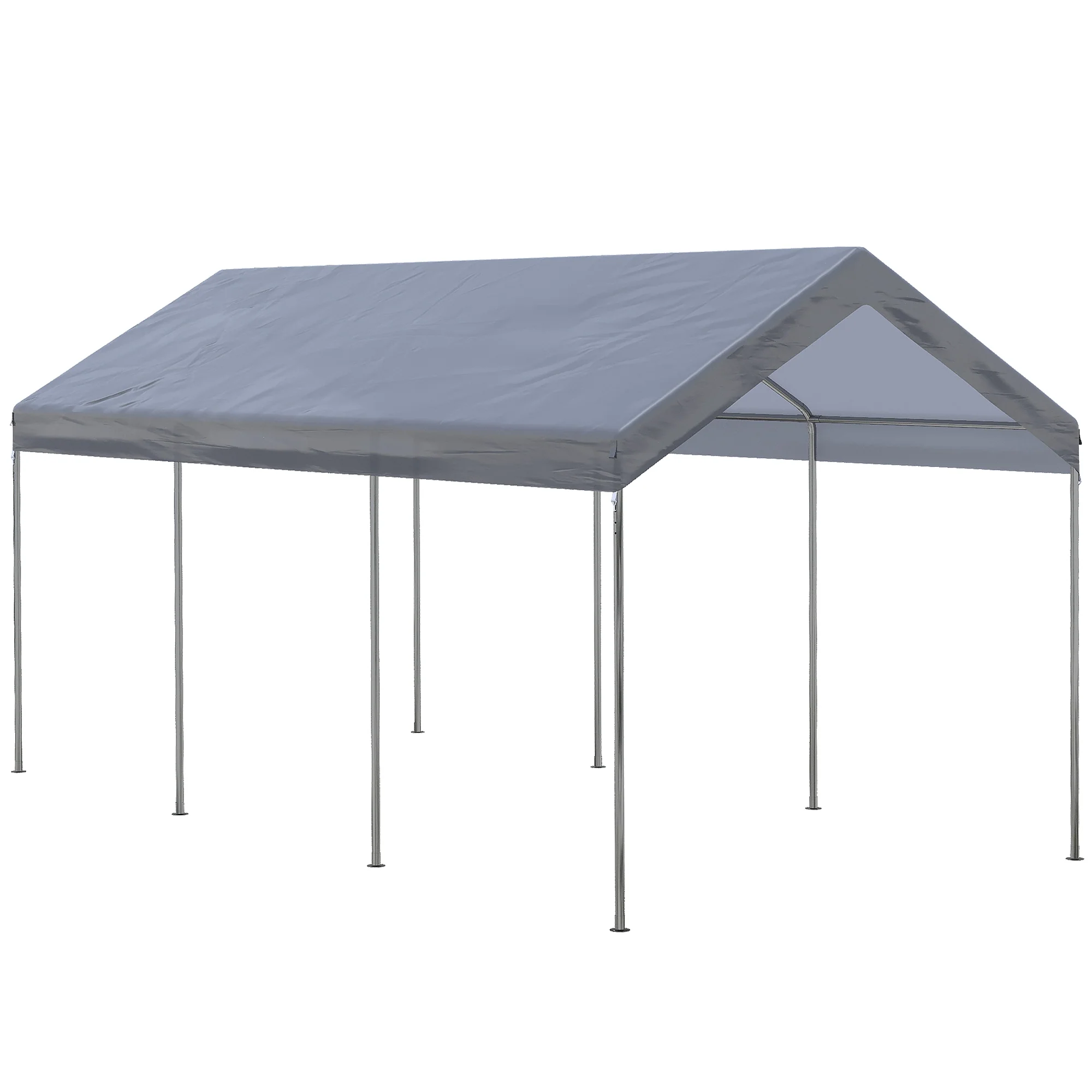 10' x 20' Adjustable Height Portable Canopy Tent with 8 Legs, Shelter for Outdoor Storage, Gray - Image 12