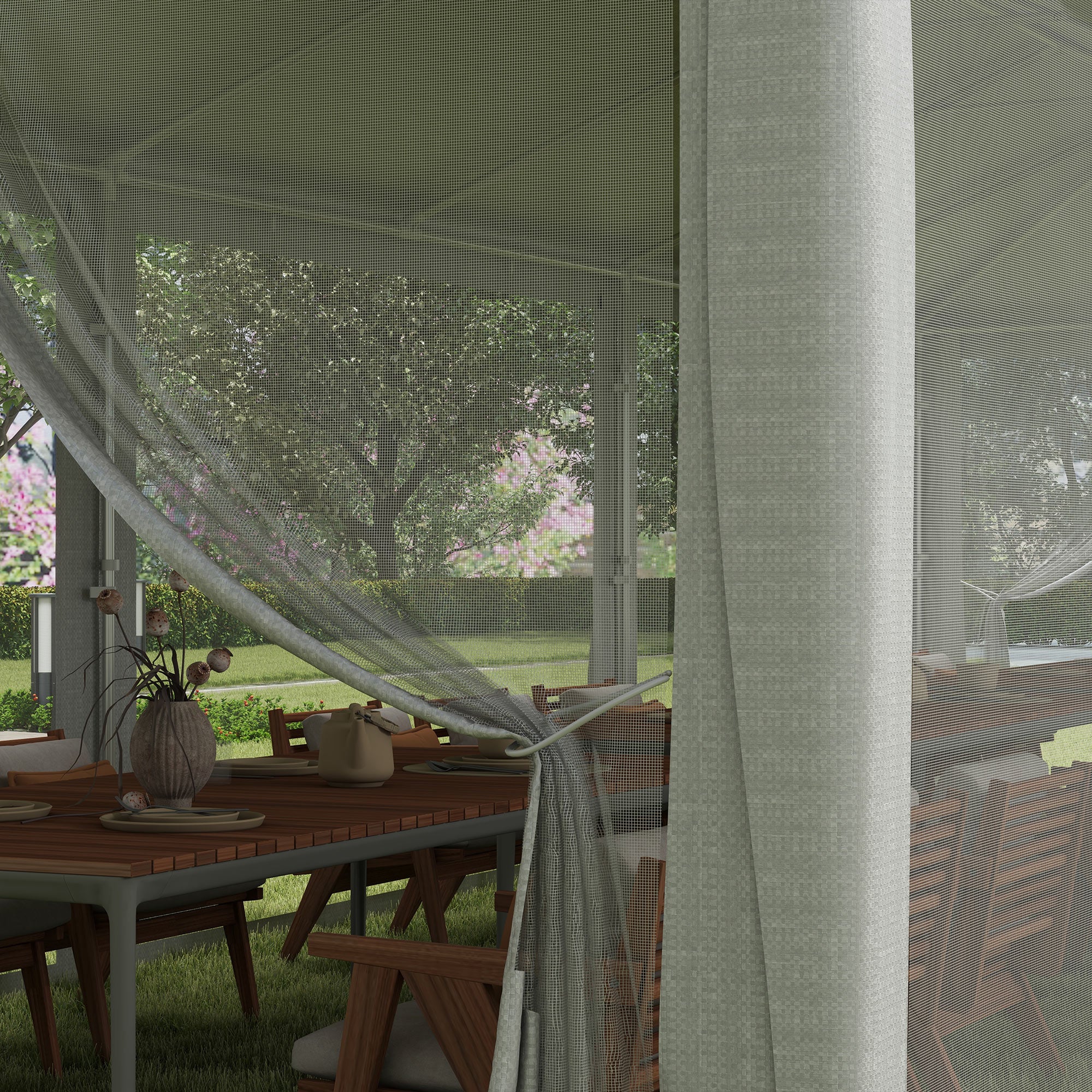 10' x 28' Party Tent, Wedding Canopy with Removable Sidewalls, Shade Shelter, White - Image 11