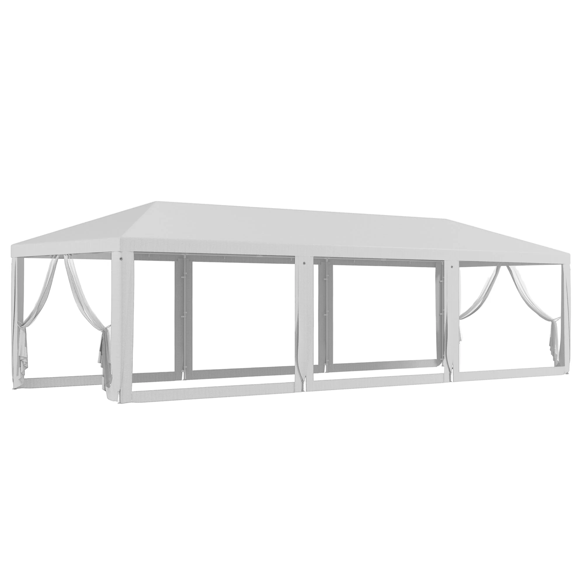 10' x 28' Party Tent, Wedding Canopy with Removable Sidewalls, Shade Shelter, White - Image 12