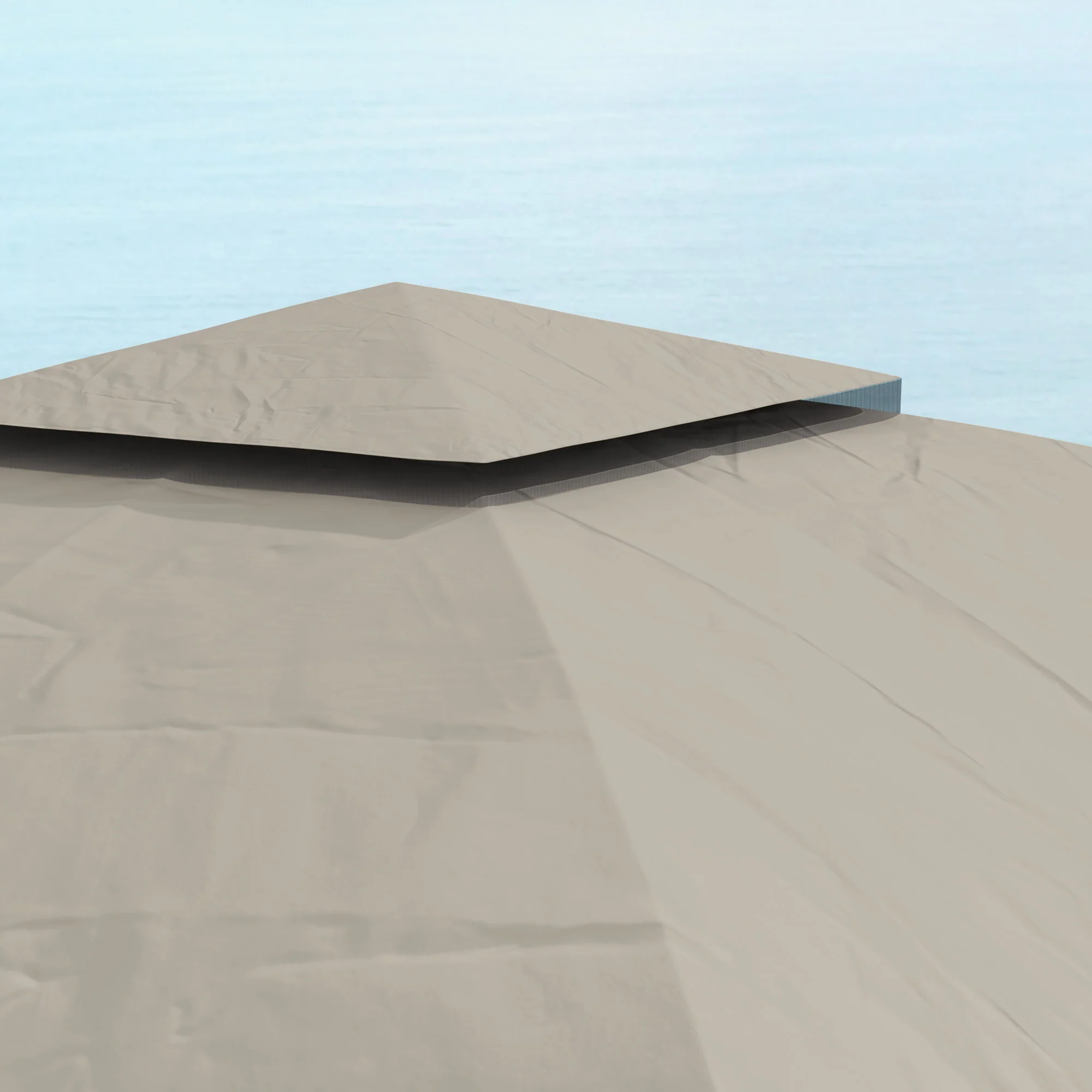 11' x 11' Double Roof Patio Gazebo with Curtains, Church Windows, Steel Frame, Light Gray - Image 11