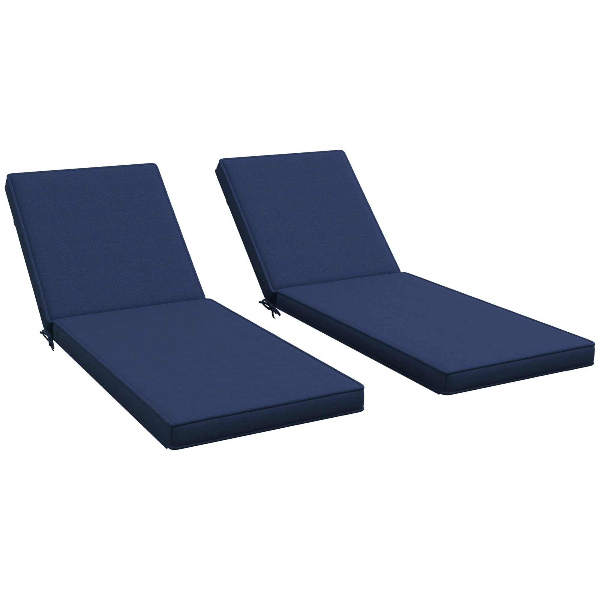 2-Pack Patio Chair Cushions with Backrests for Outdoor Lounge, Navy Blue - Image 12