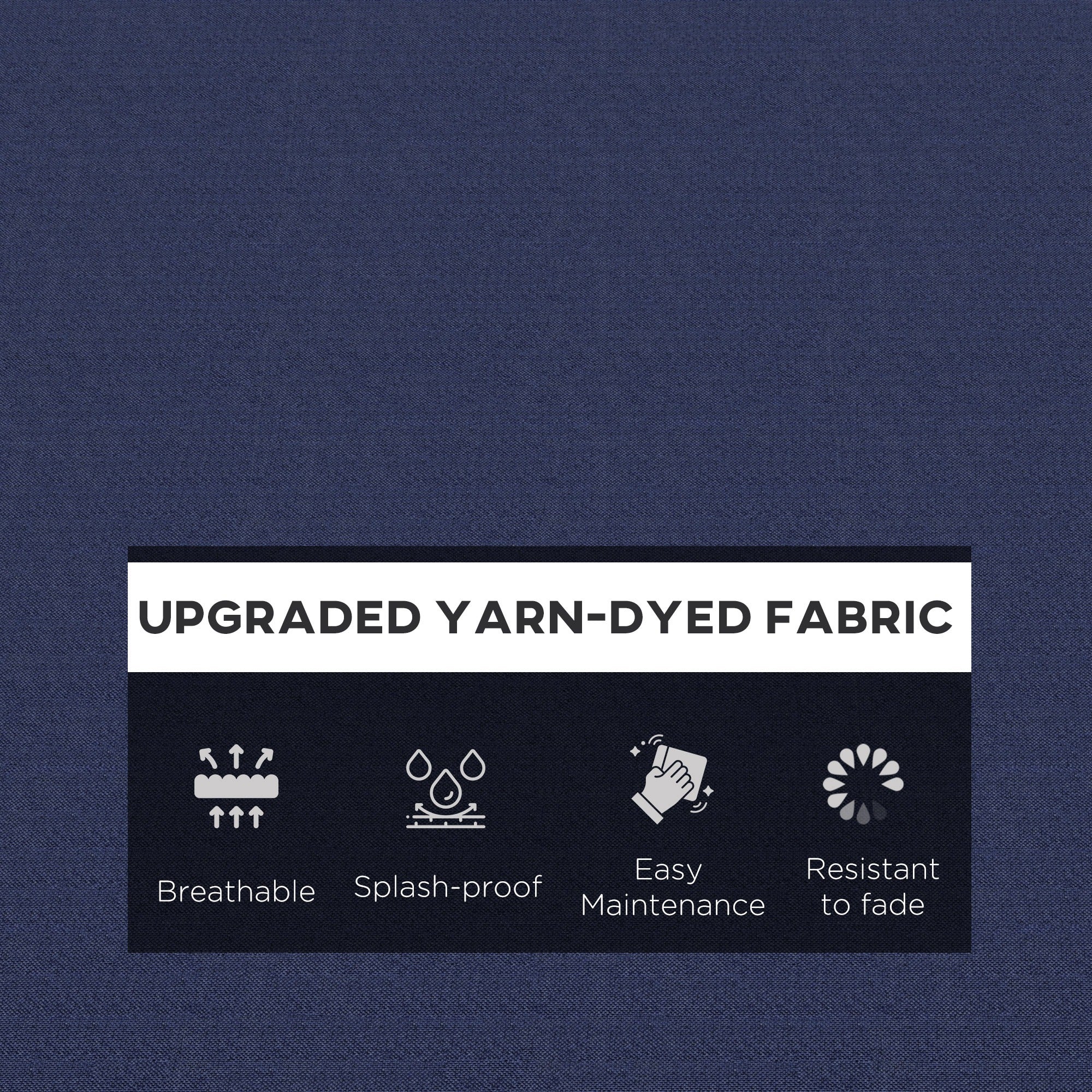 2-Pack Patio Chair Cushions with Backrests for Outdoor Lounge, Navy Blue - Image 6