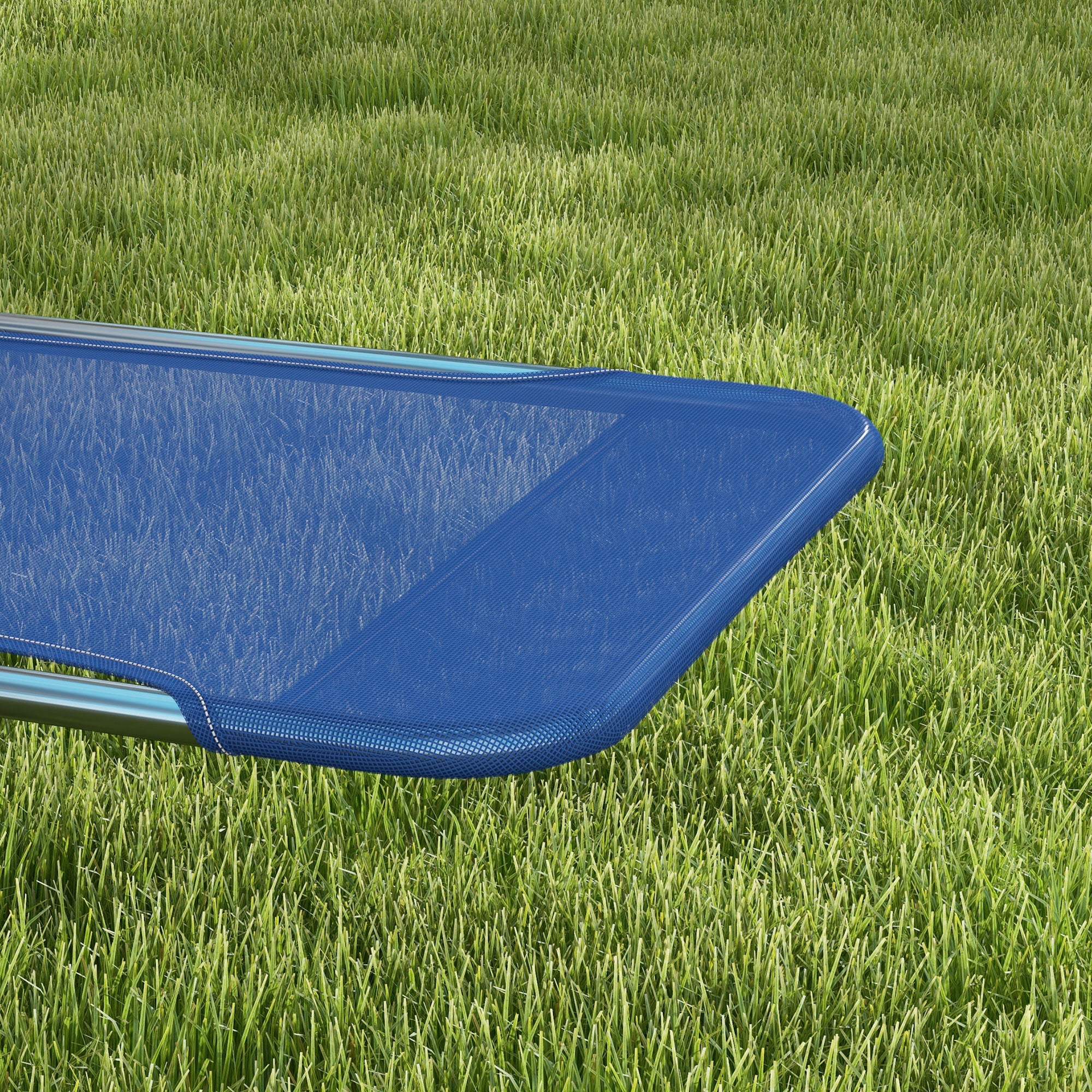 2-Piece Folding Sun Loungers with Reclining Back, Breathable Mesh & Headrest, Dark Blue - Image 11