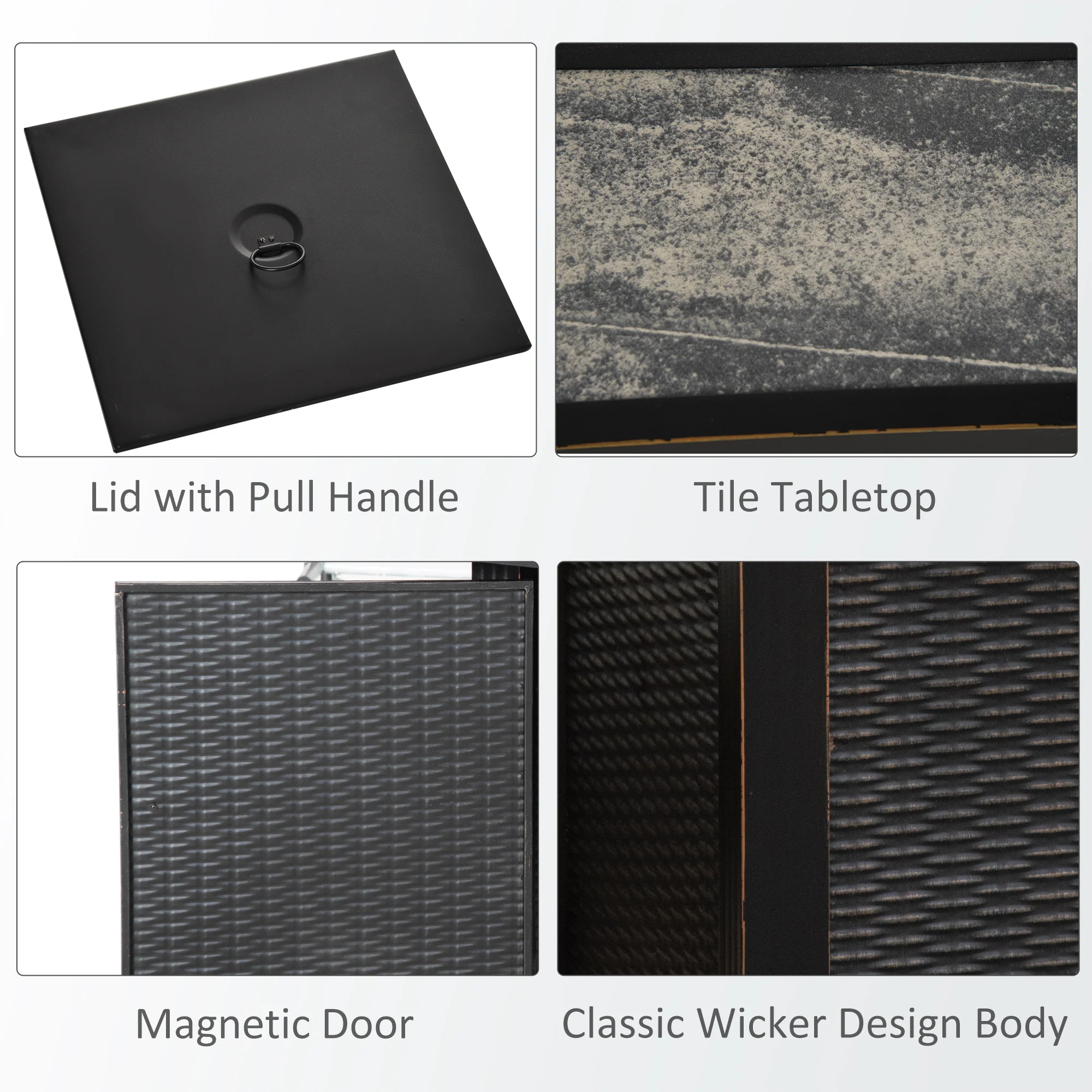 30in Square Gas Fire Pit Table with Auto-Ignition, 50,000 BTU, Ceramic Tabletop & CSA Certification - Image 10