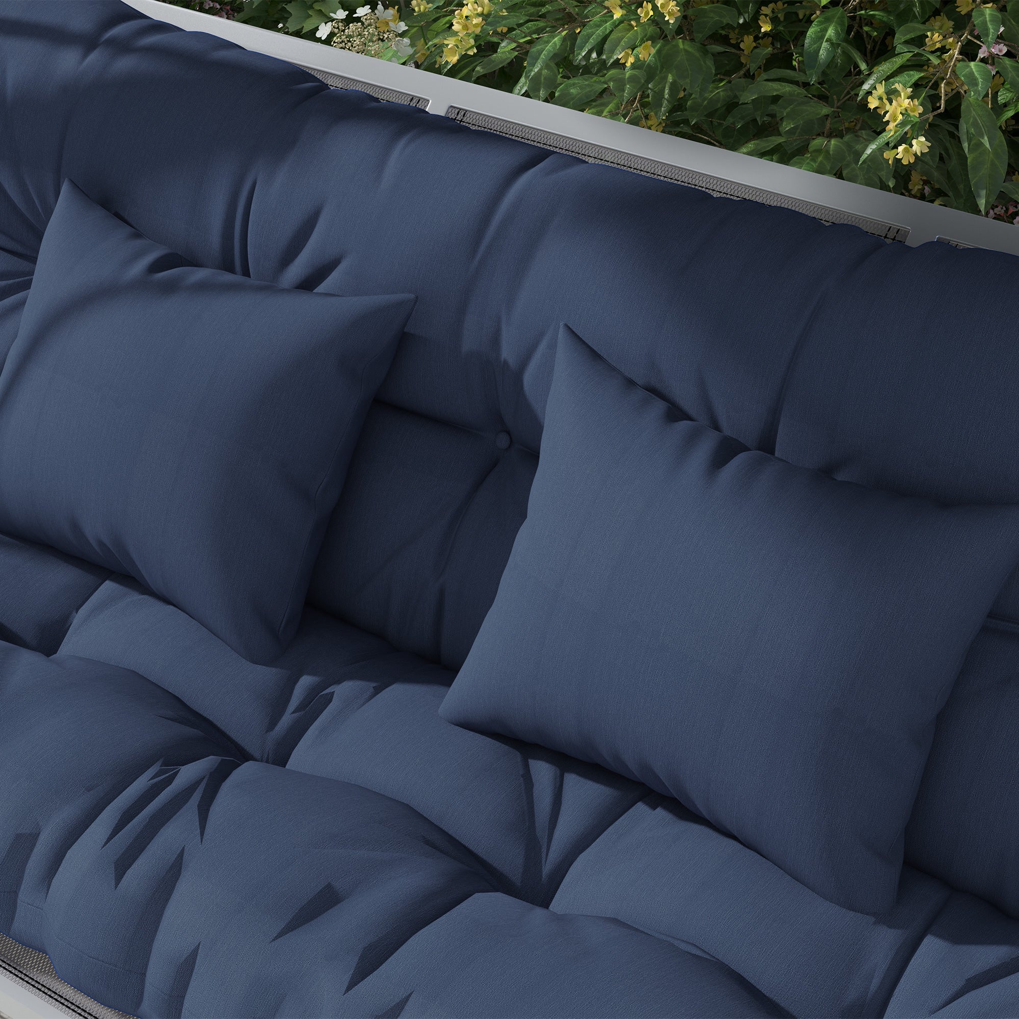 59" Tufted Bench Cushions, Seat Pad, Back Pillows, Outdoor Furniture, Navy Blue - Image 10