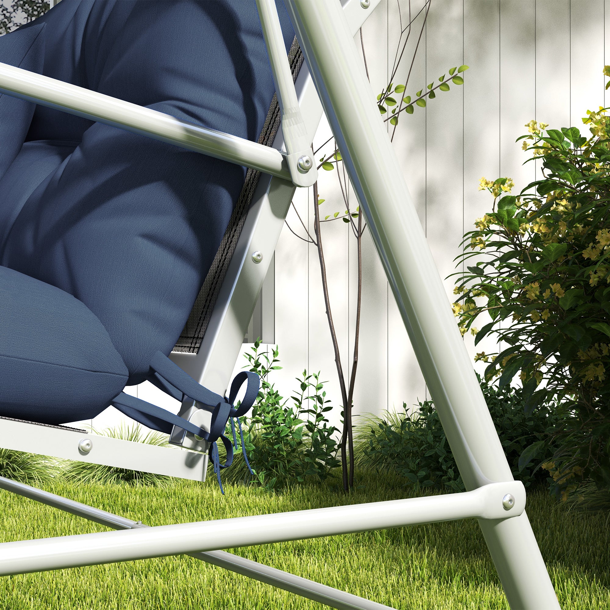 59" Tufted Bench Cushions, Seat Pad, Back Pillows, Outdoor Furniture, Navy Blue - Image 11