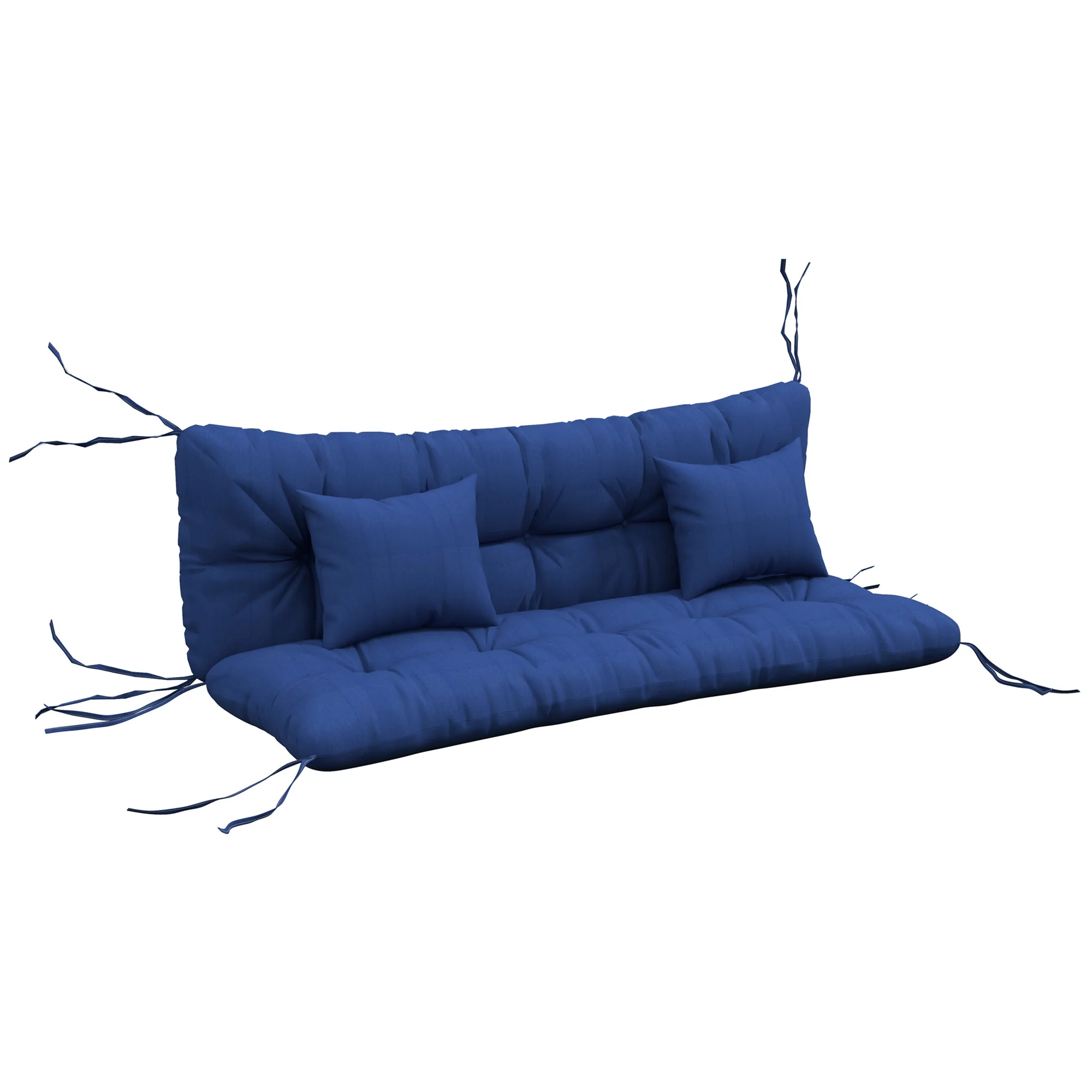 59" Tufted Bench Cushions, Seat Pad, Back Pillows, Outdoor Furniture, Navy Blue - Image 12