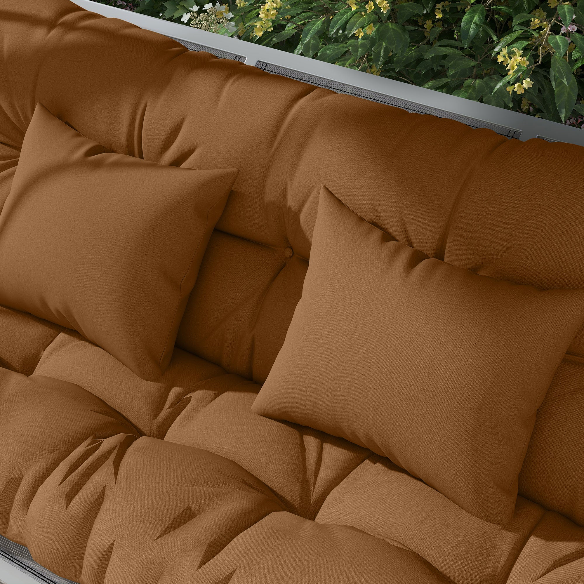 59" Tufted Bench Cushions, Seat Pad, Back Pillows, Outdoor Furniture, Tan - Image 10