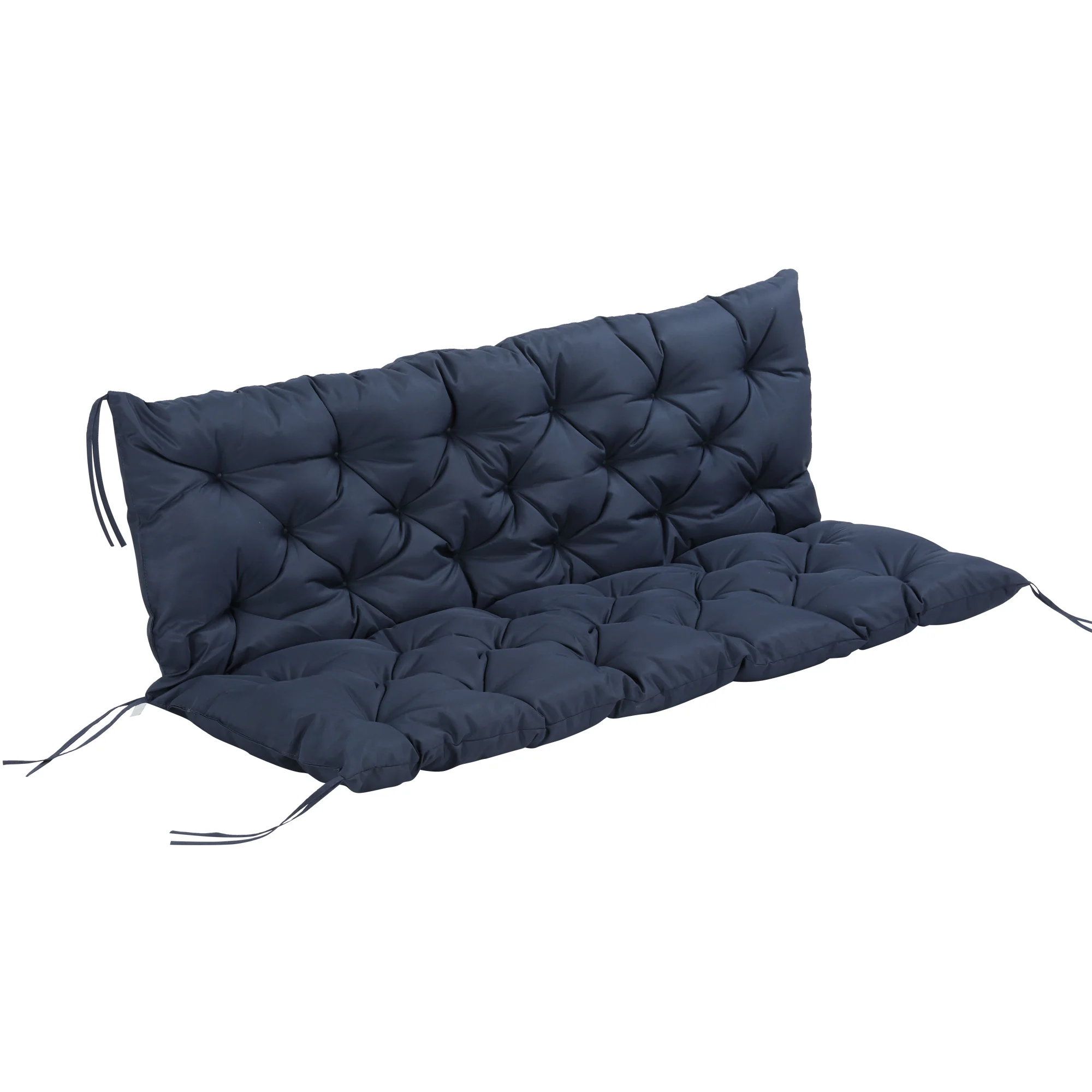59"x38" Tufted Bench Cushion for Outdoor 3-Seater Furniture, Dark Blue - Image 13