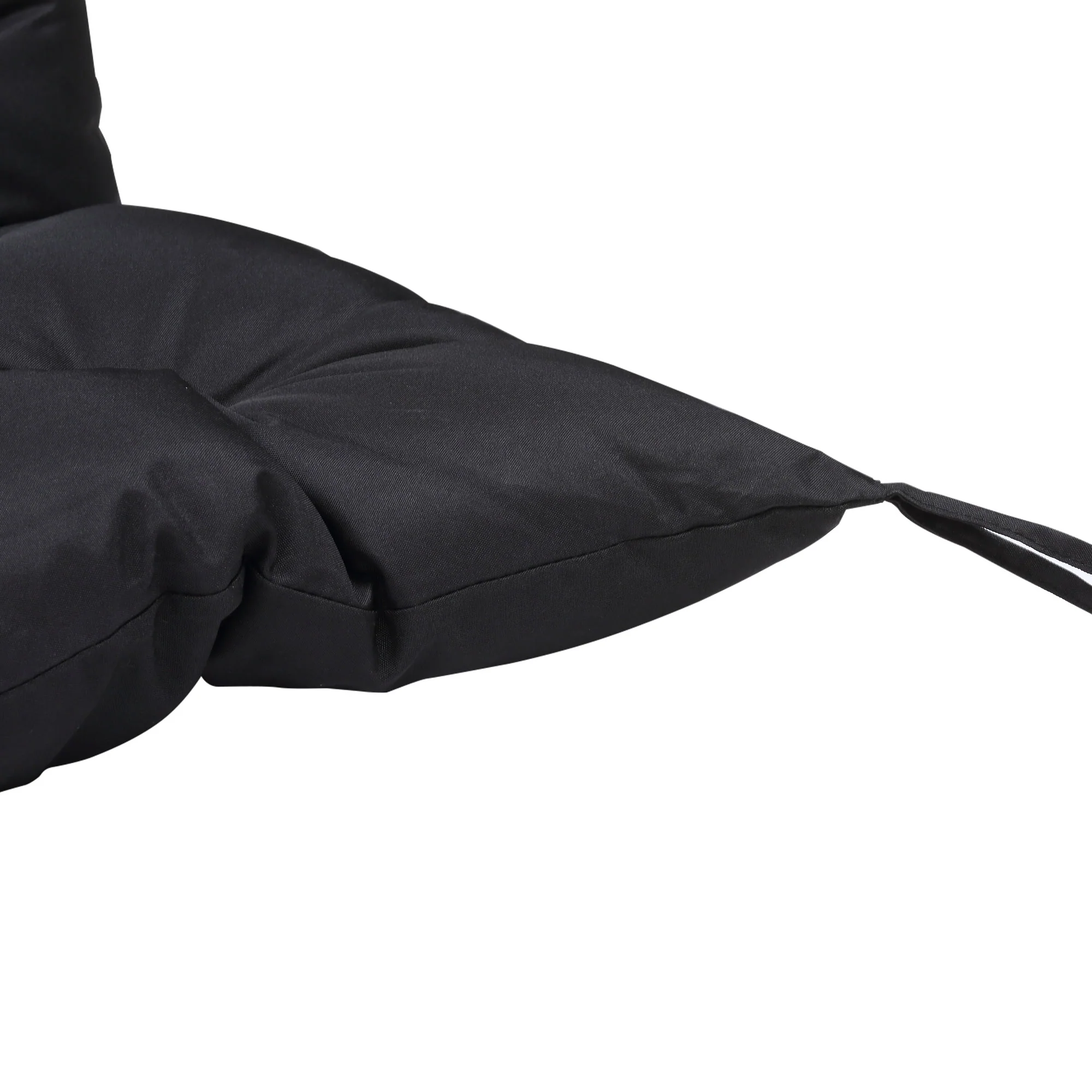 59"x38" Tufted Bench Cushion for Outdoor 3-Seater Furniture, Black - Image 11