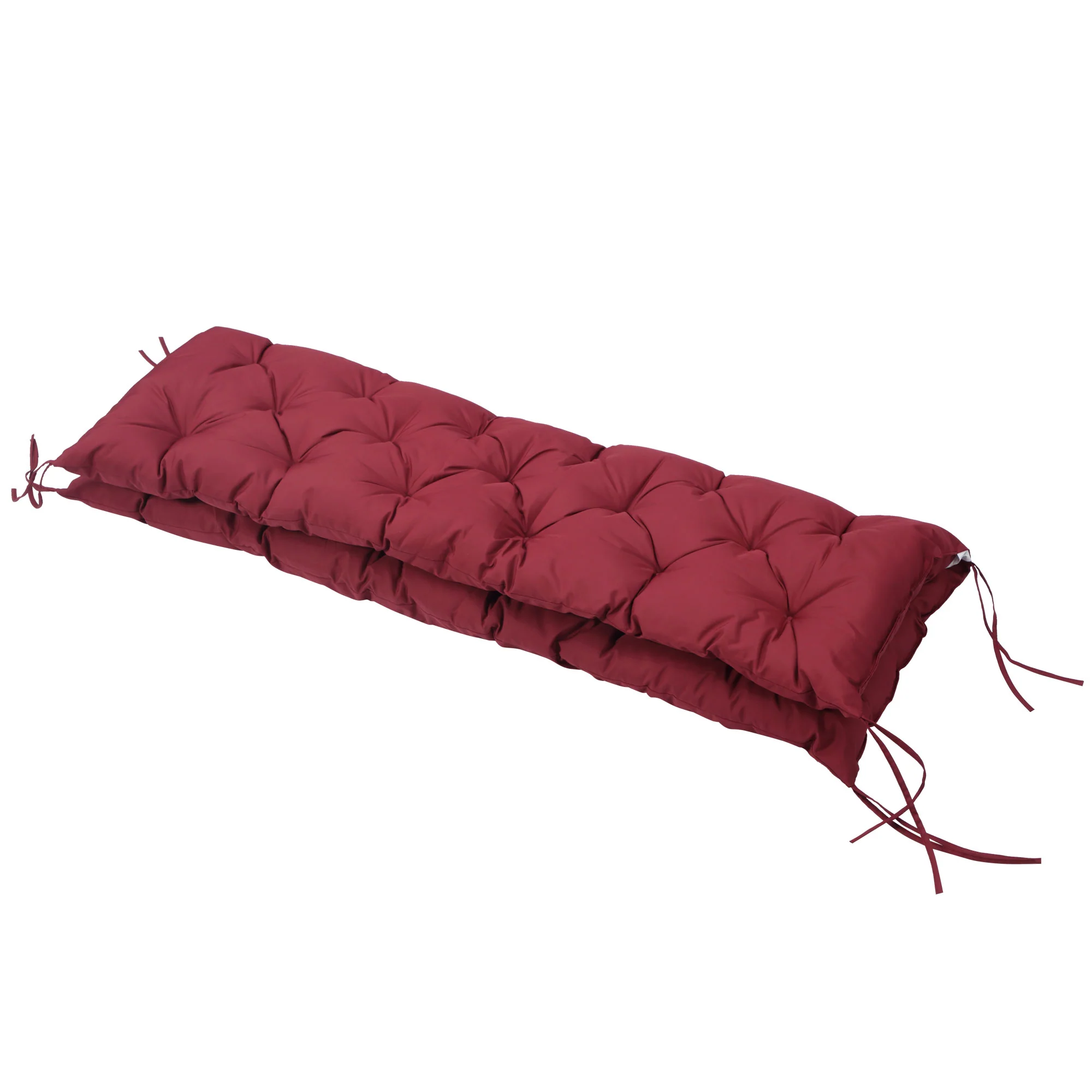 59"x38" Tufted Bench Cushion for 3-Seater Outdoor Furniture, Wine Red - Image 10