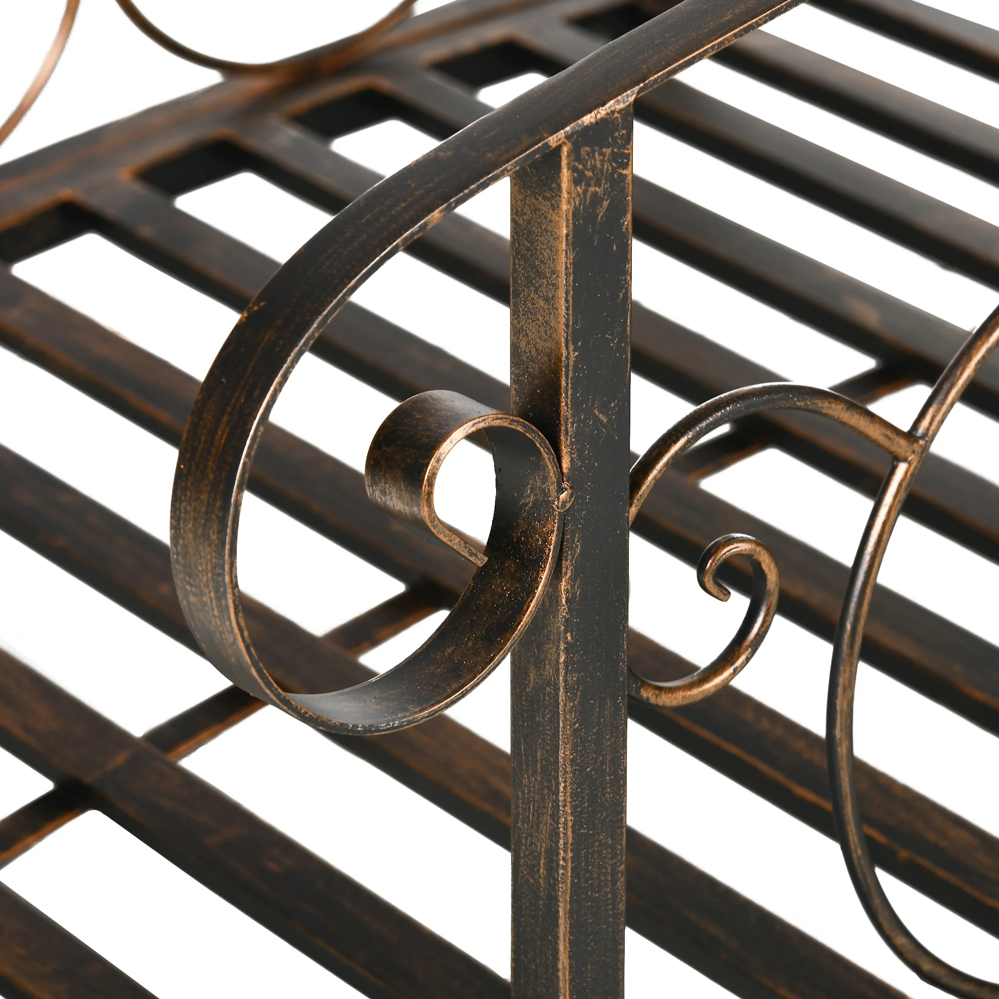 6' Metal Arch Garden Bridge with Safety Siderails, Bronze Footbridge - Image 10