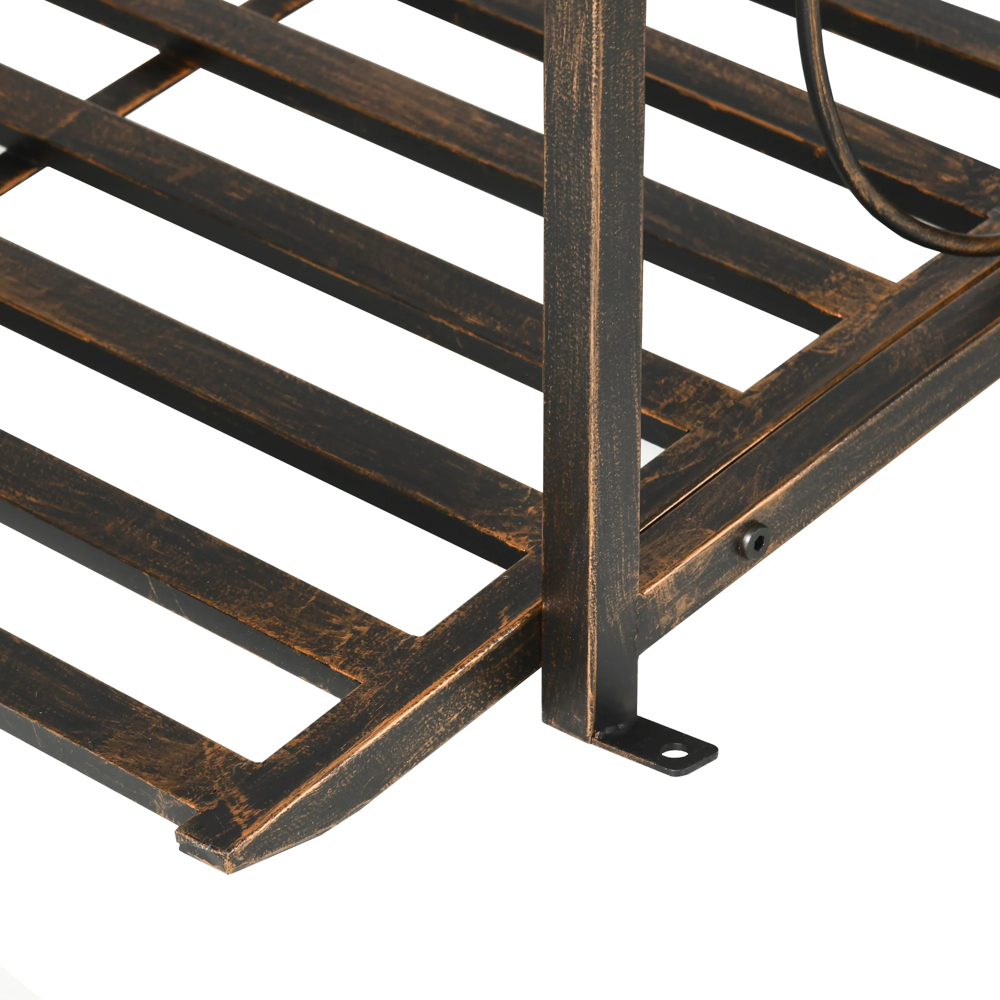 6' Metal Arch Garden Bridge with Safety Siderails, Bronze Footbridge - Image 11