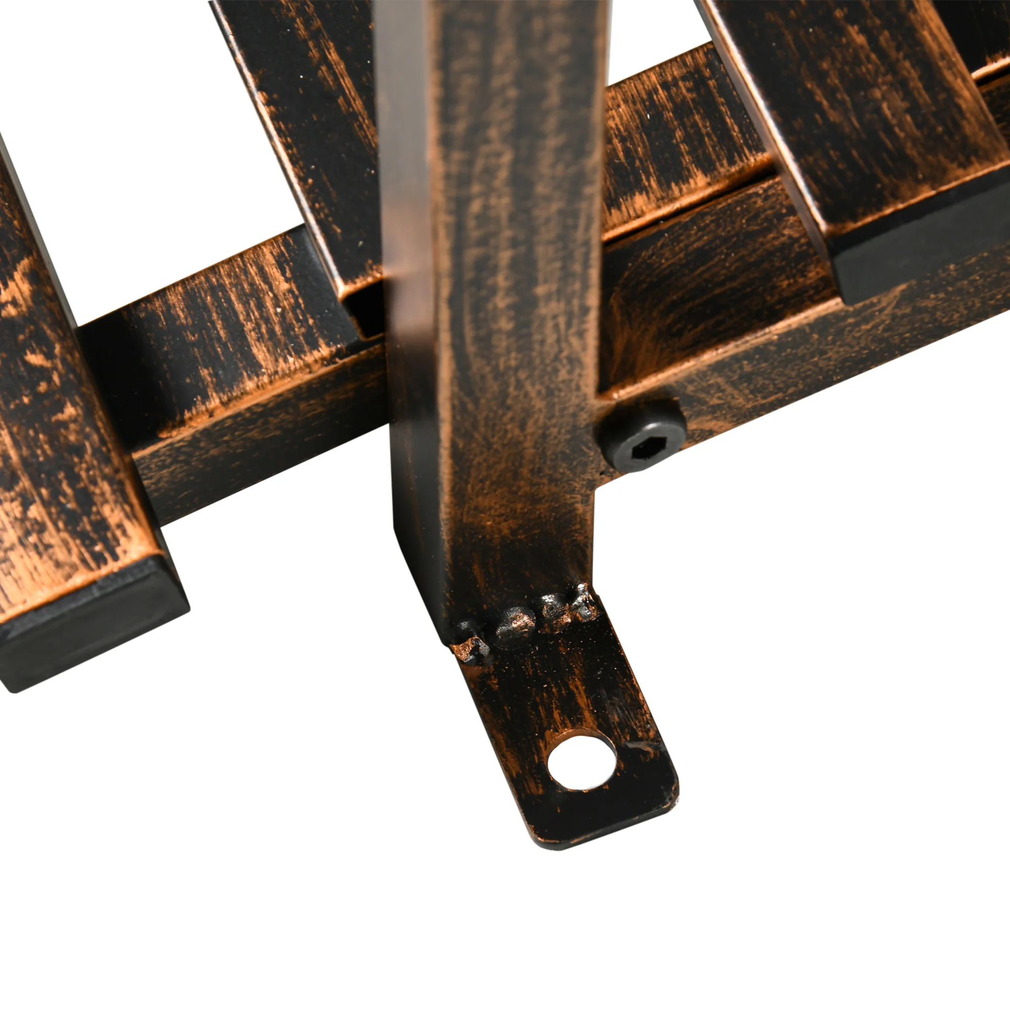 6' Metal Arch Garden Bridge with Safety Rails & 660 lb Capacity, Brown - Image 11