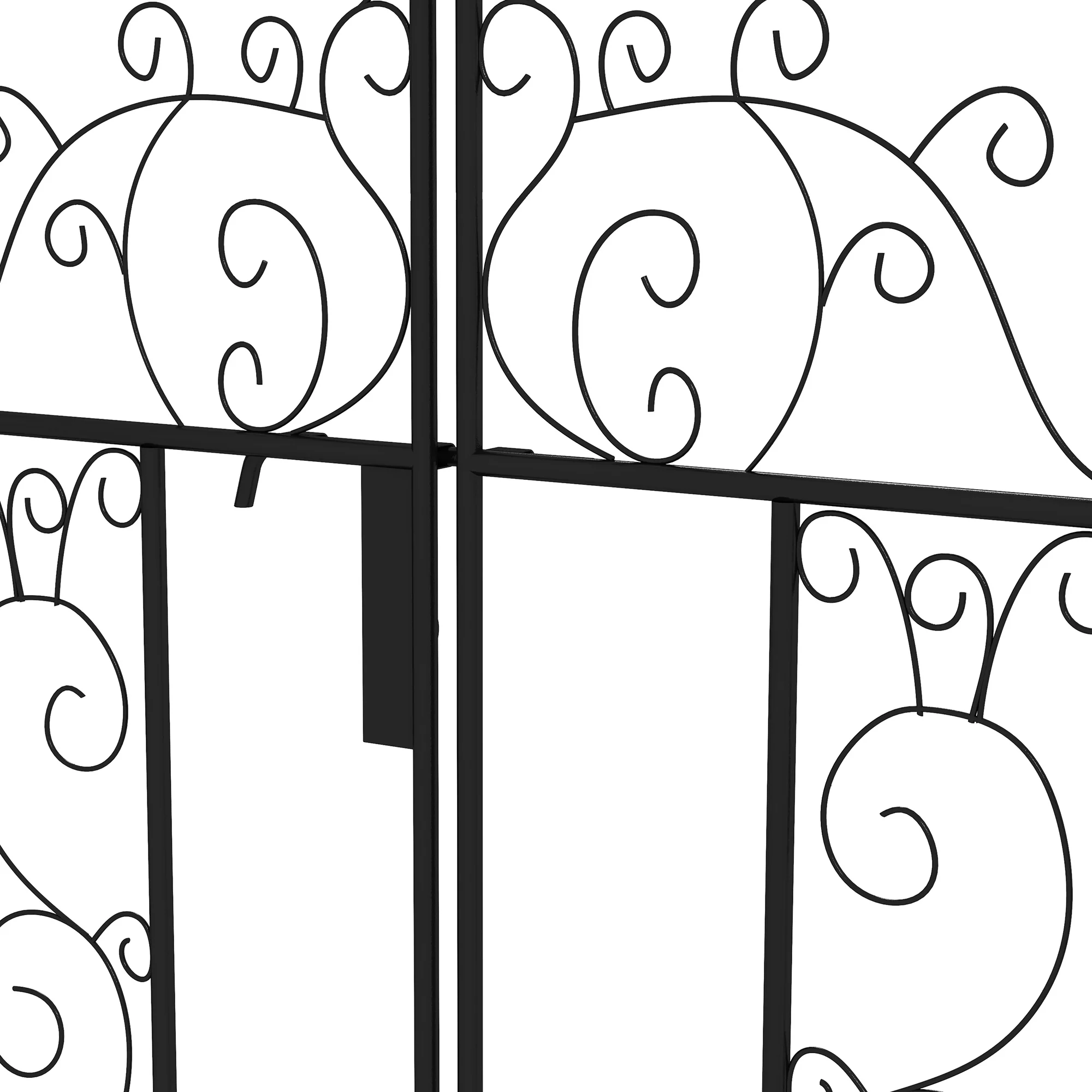7.5' Metal Garden Arch with Gate for Climbing Plants & Weddings, Black - Image 9