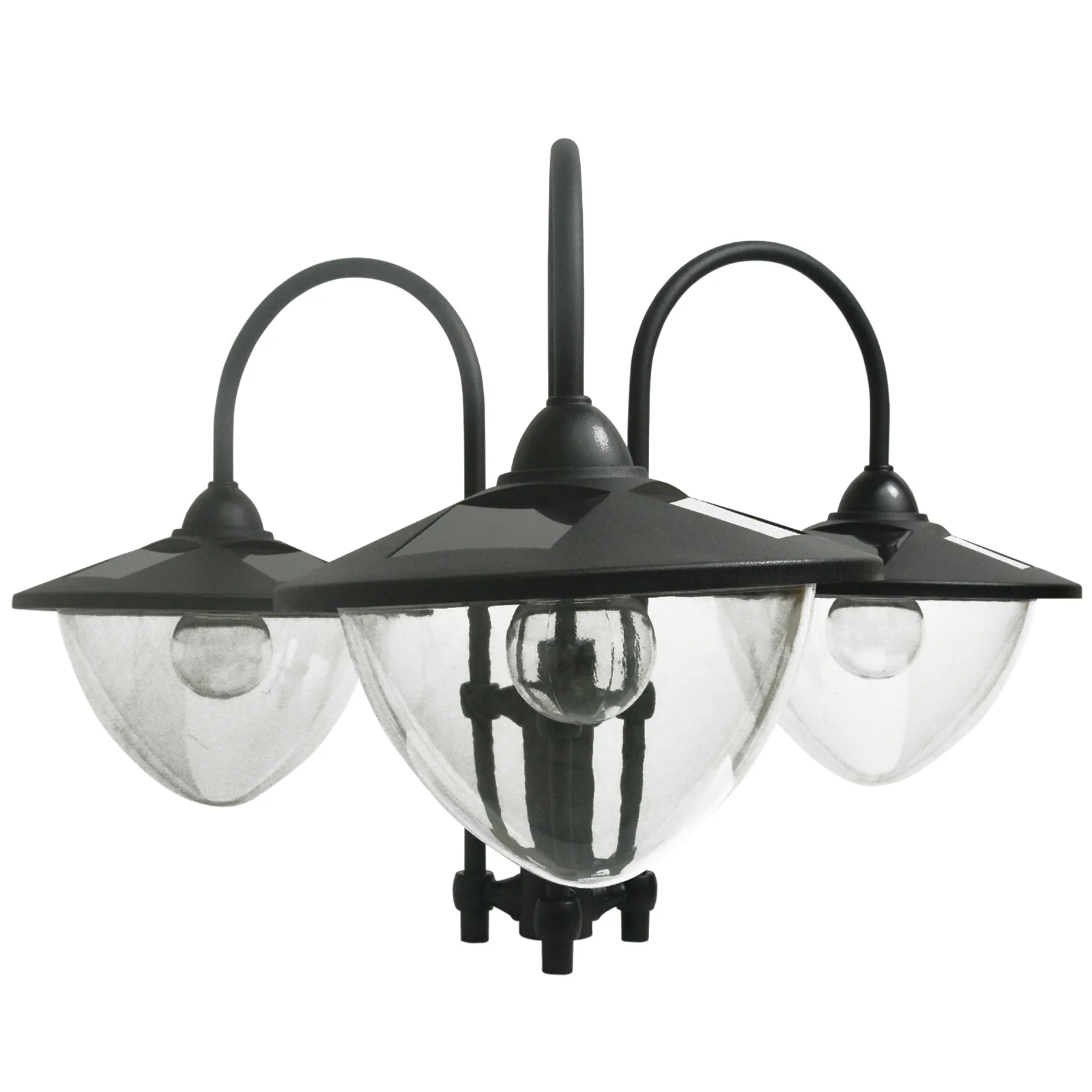 74.5" 3-Head Solar Street Light Post with Planter, Auto-On, 6Hr, Black - Image 11