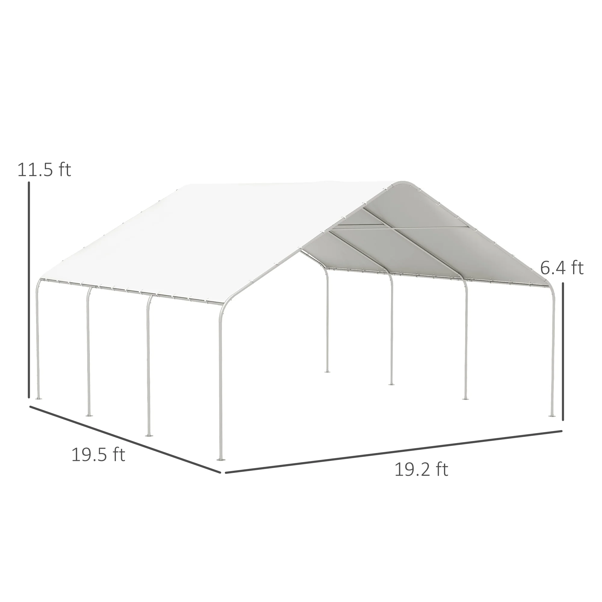 19' x 19.5' Carport, Portable Garage, Anti-UV Cover, Car, Truck, Boat, Catering, Wedding - Image 5