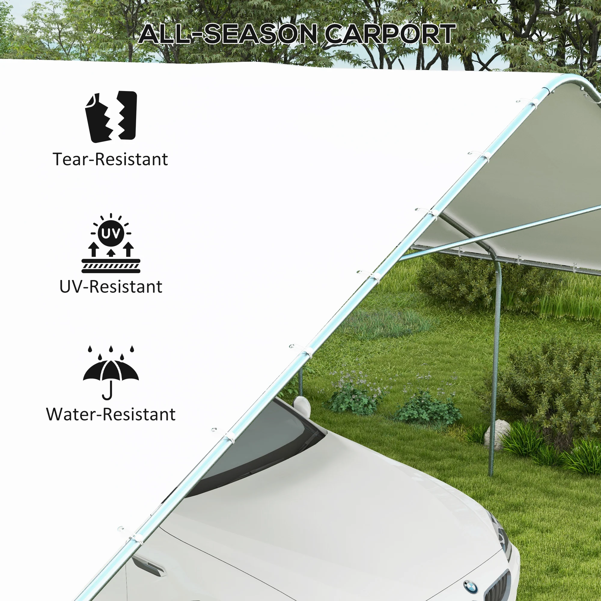 19' x 19.5' Carport, Portable Garage, Anti-UV Cover, Car, Truck, Boat, Catering, Wedding - Image 6
