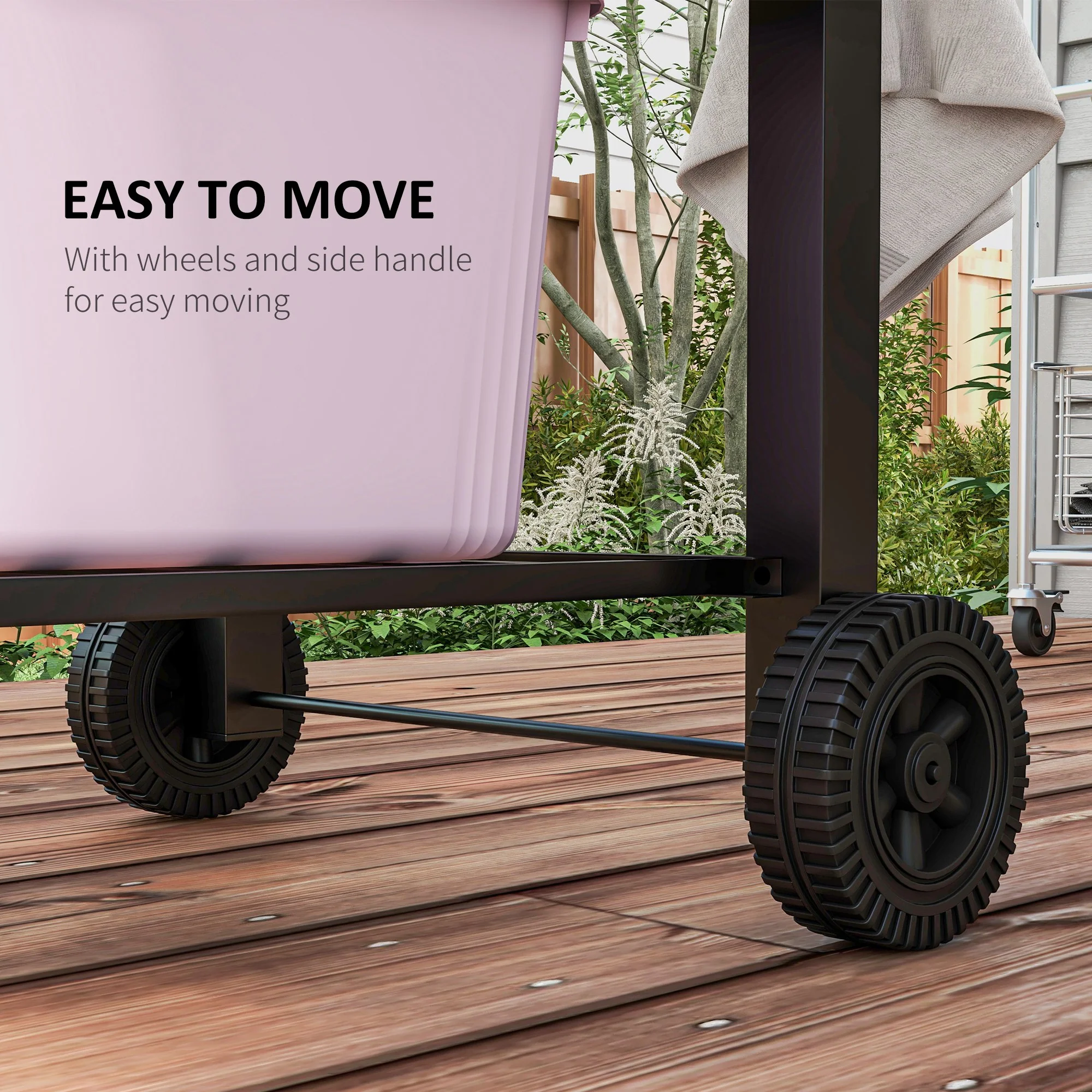 Charcoal BBQ Grill Smoker Combo Portable Trolley Camping Picnic Backyard Side Shelf, Black - Image 9