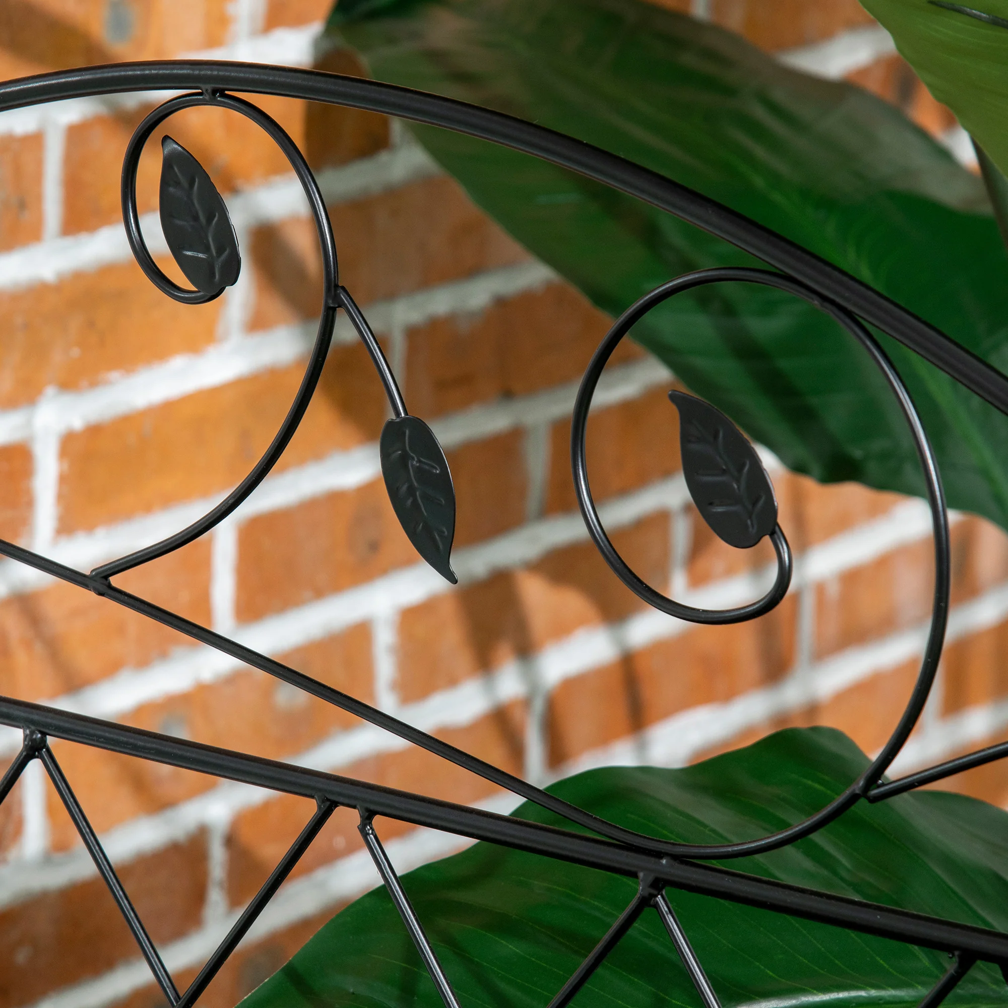 4 Pack Steel Garden Fence Panel, Rust-Resistant Decorative Border with Wavey Vines Design, 11.5'L x 43" - Image 10