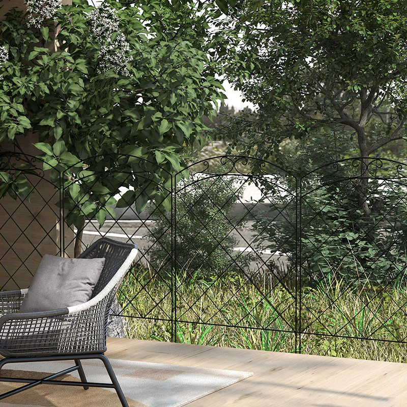 4-Pack Decorative Garden Fence Panels with Swirls for Animal Barrier & Flower Edging - Image 10