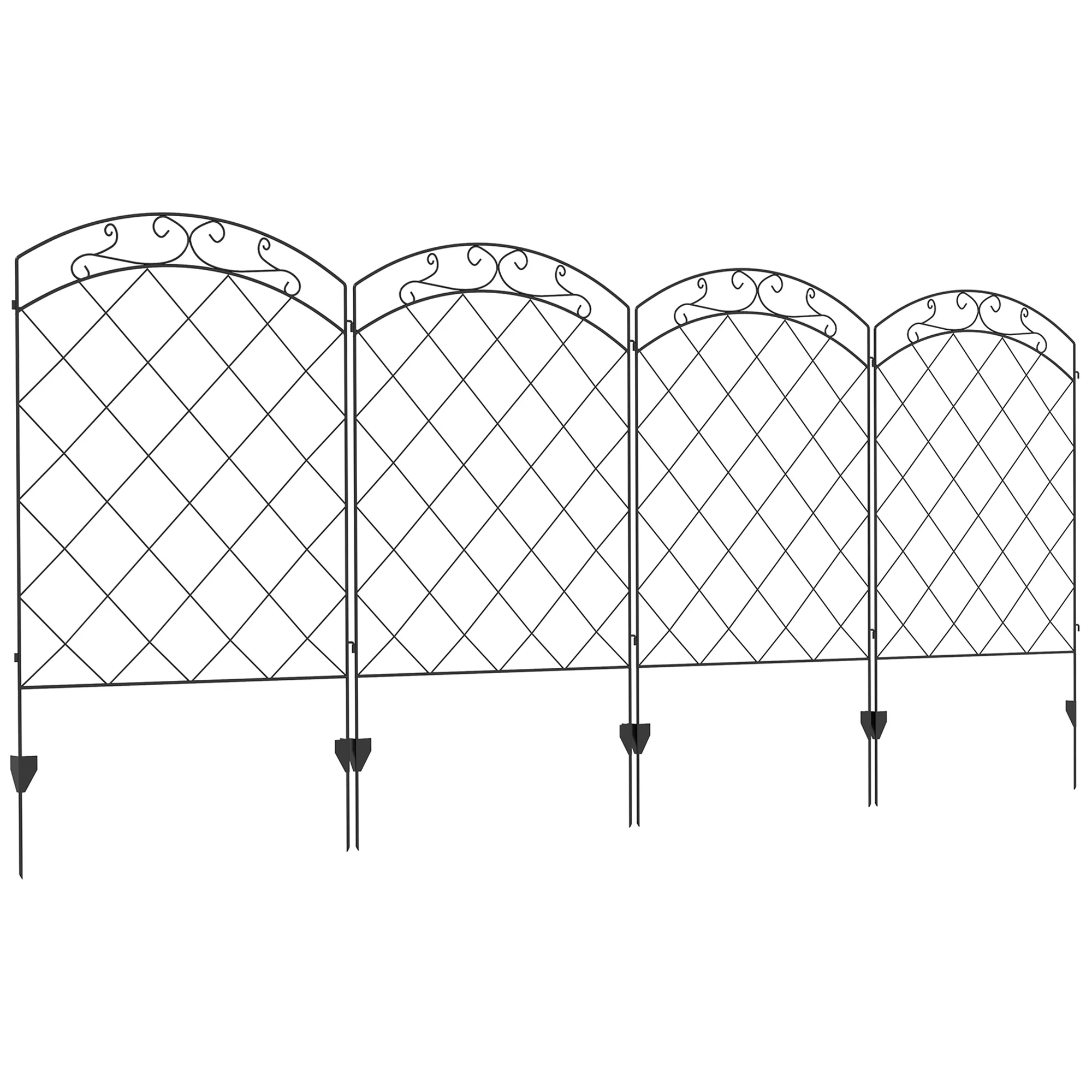 4-Pack Decorative Garden Fence Panels with Swirls for Animal Barrier & Flower Edging - Image 12