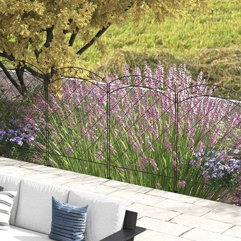 4-Pack Decorative Garden Fence Panels with Swirls for Animal Barrier & Flower Edging - Image 3