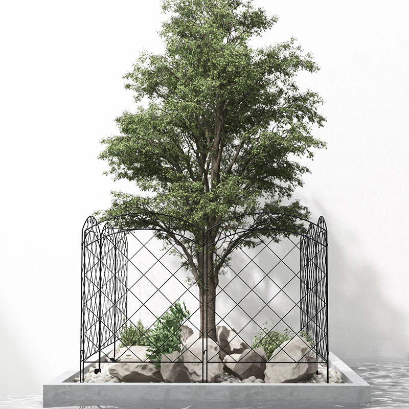 4-Pack Decorative Garden Fence Panels with Swirls for Animal Barrier & Flower Edging - Image 9