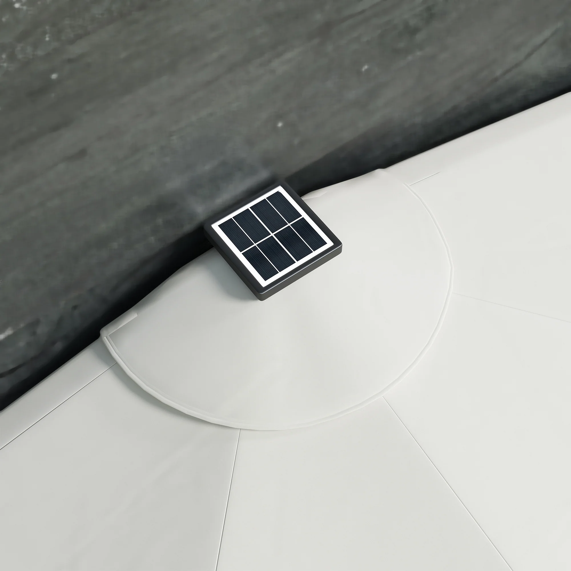 UPF 30+ Vented Half Patio Umbrella with Crank & Tilt, Cream White - Image 11