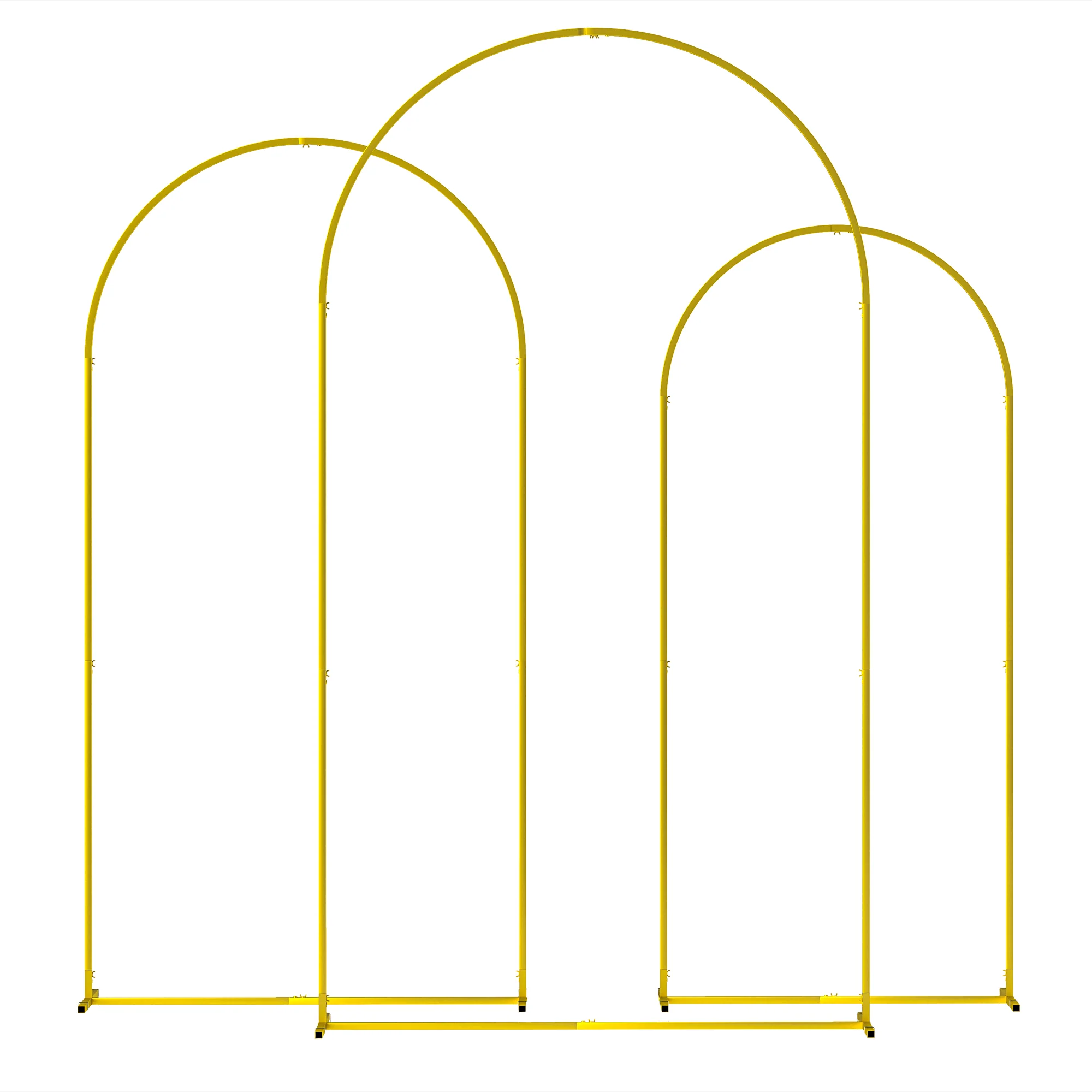 7/6.5/6ft 3-Piece Metal Arch Stand Set for Weddings & Parties, Gold - Image 12